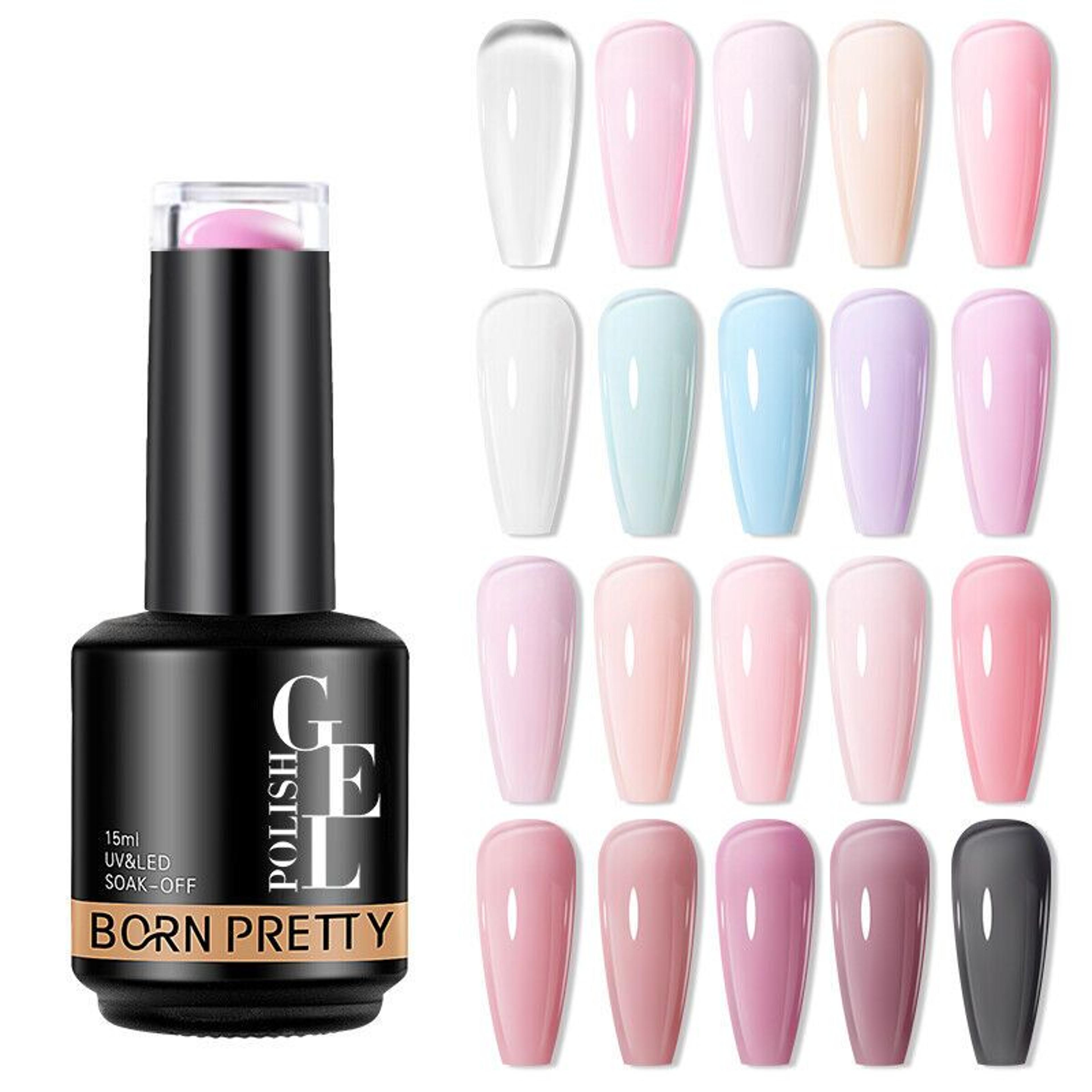 born pretty milky pink rubber base gel long-lasting semi permanent uv led nail polish