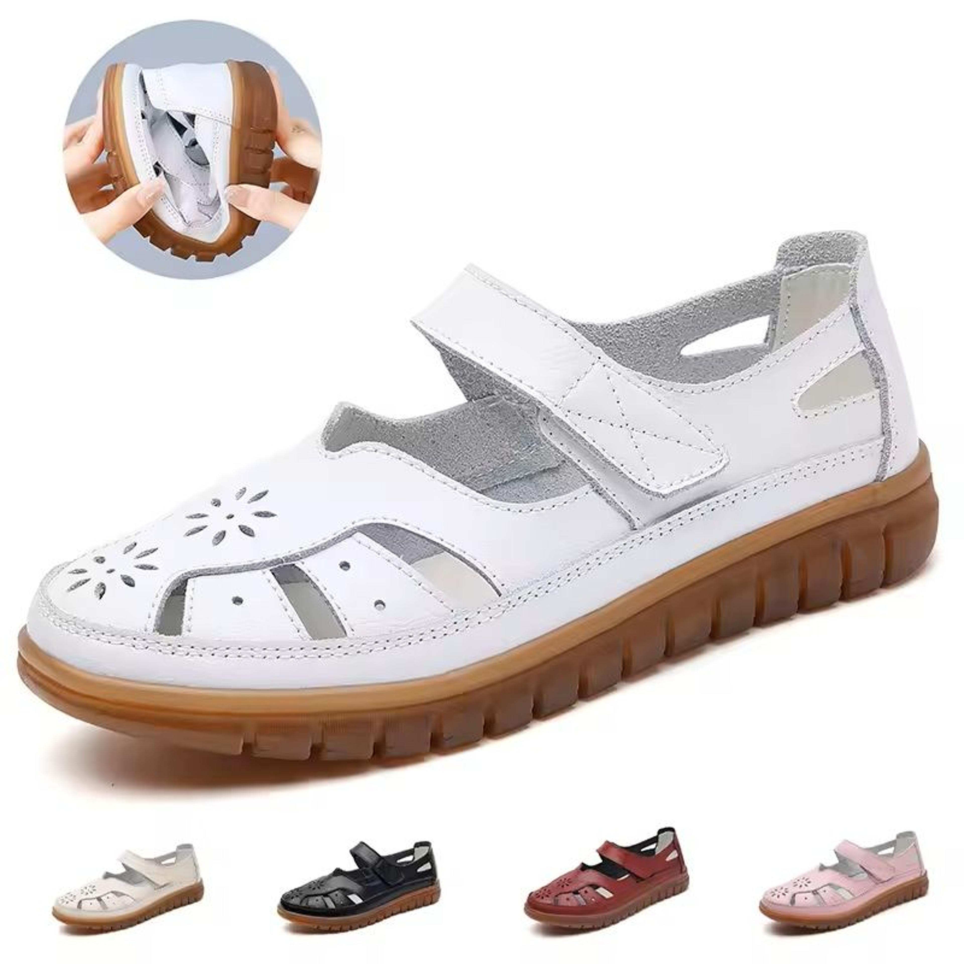 offwhite women nonslip leather roman sandals