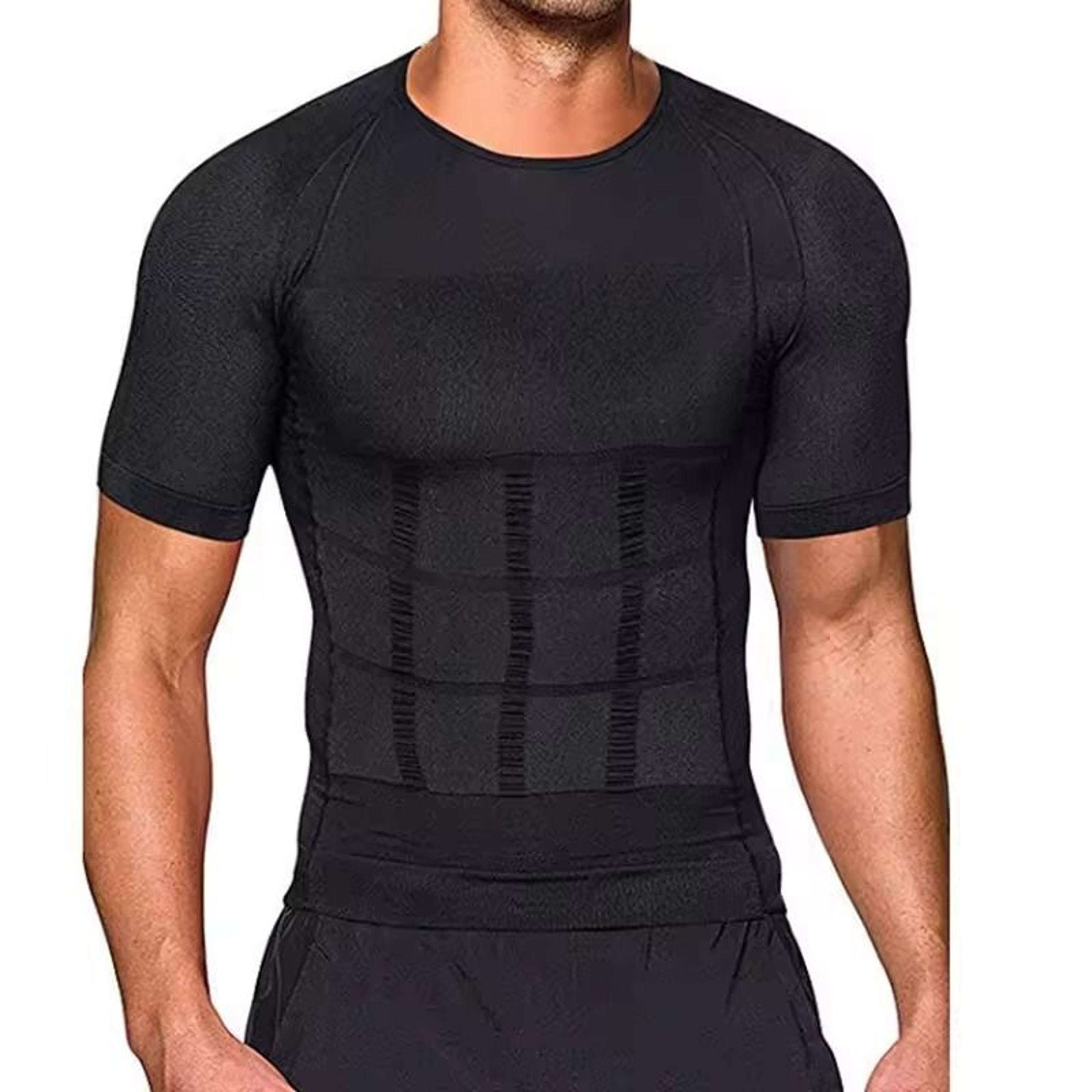 sculptfit men's compression undershirt slimming shapewear for gynecomastia & tummy control