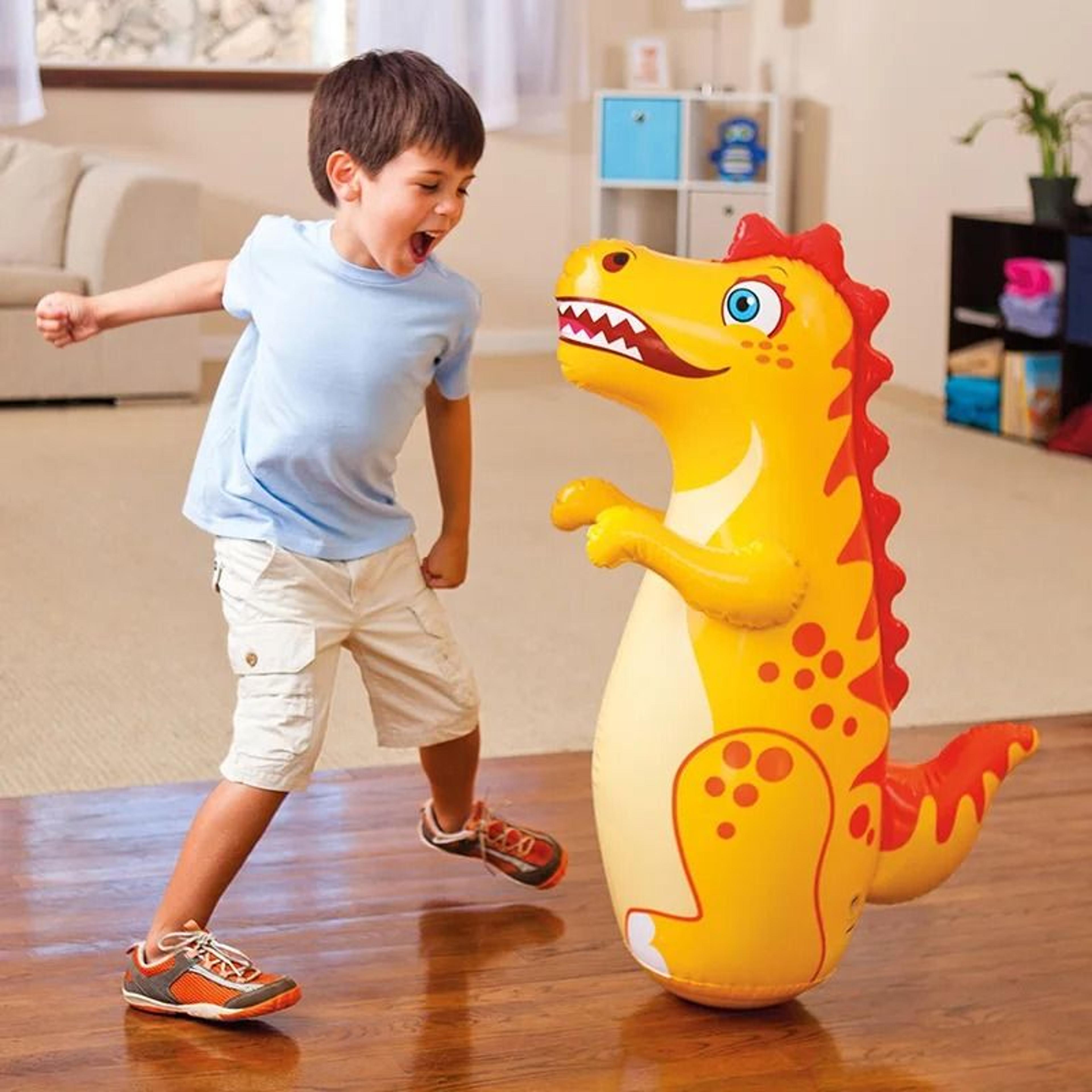 inflatable standing punching bag for kids and adults – dinosaur design tumbler toy for outdoor sports and fun exercise