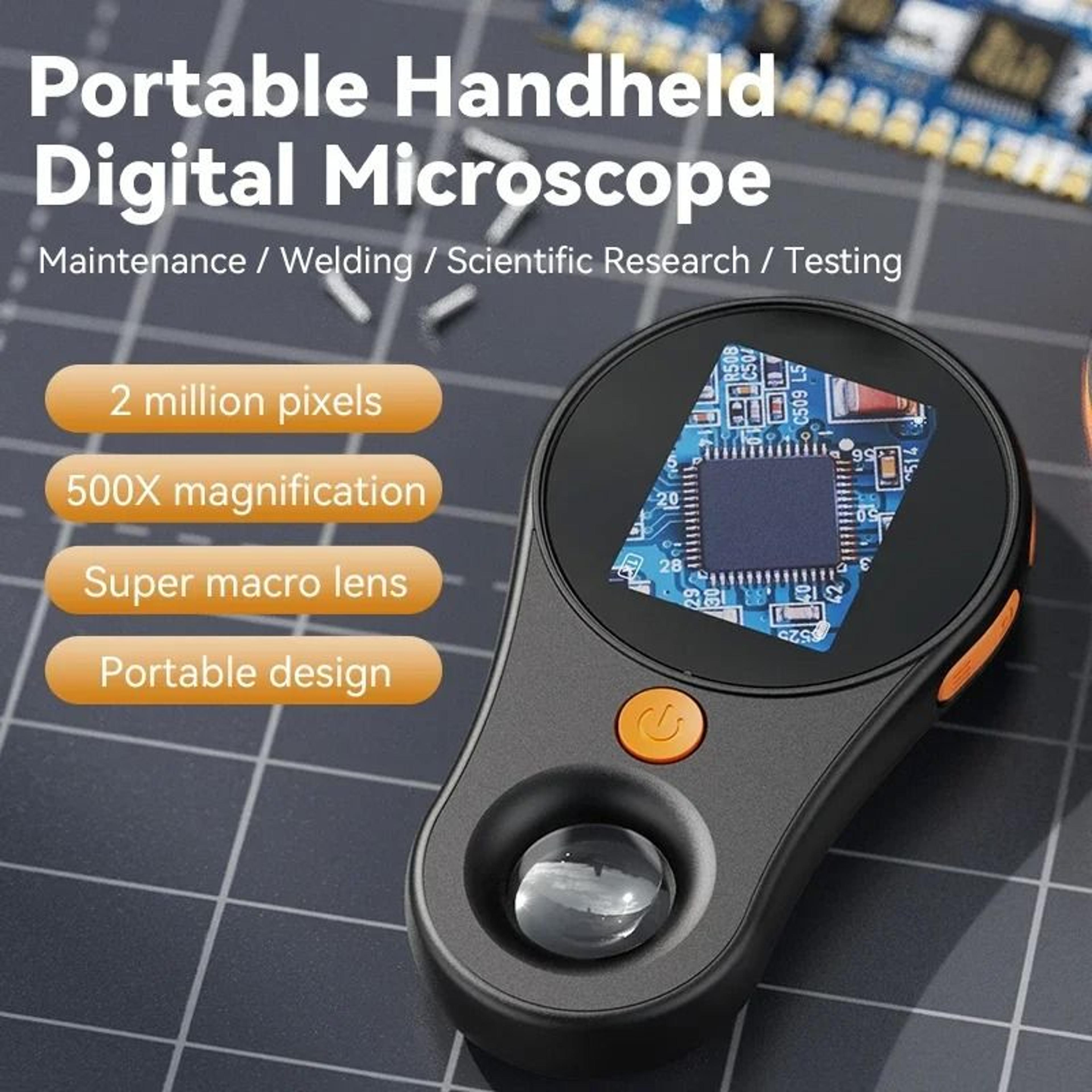 500x digital microscope with light for electronics, coins, jewelry, and watch repair