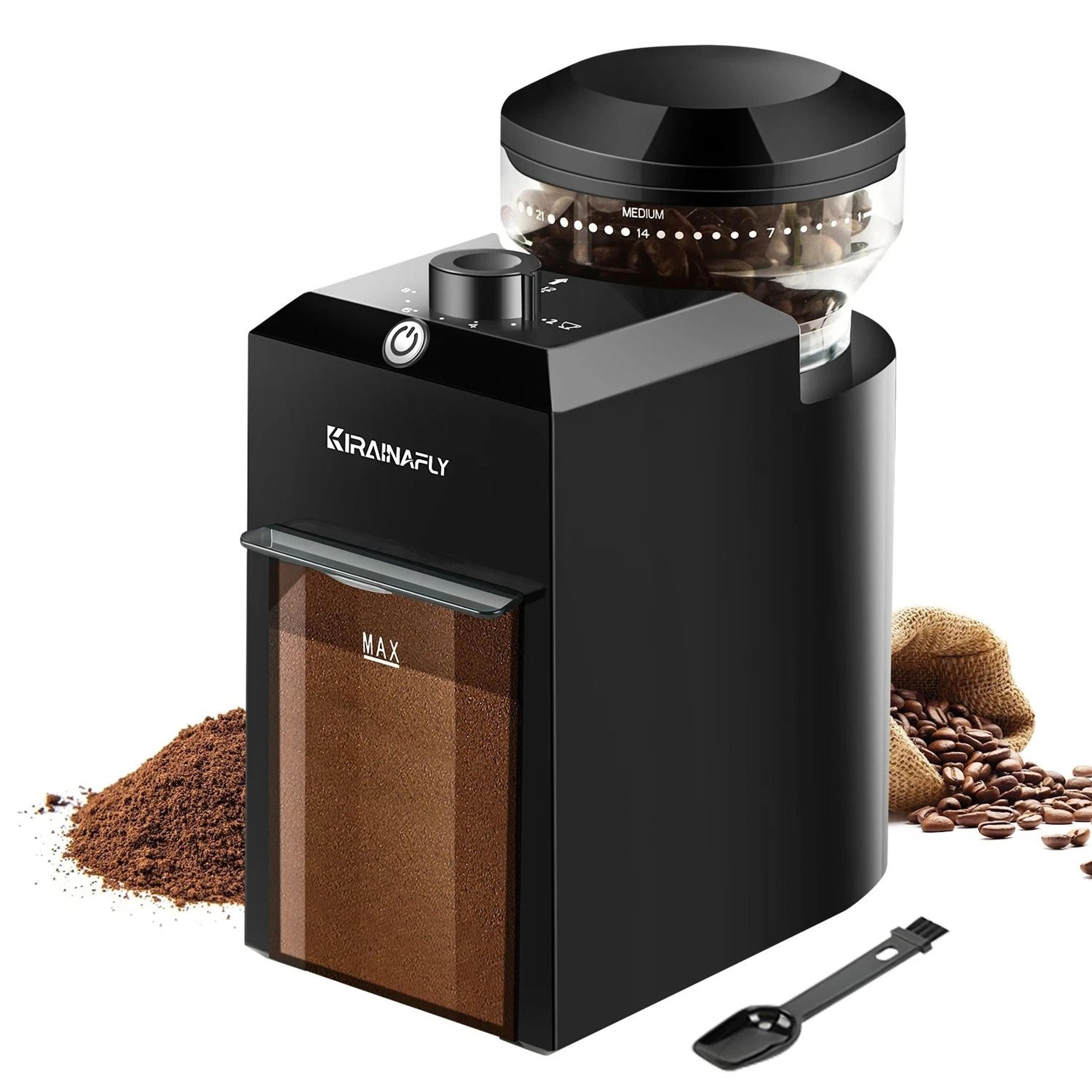 electric burr coffee grinder with 28 adjustable grind settings for espresso french press and drip brewing