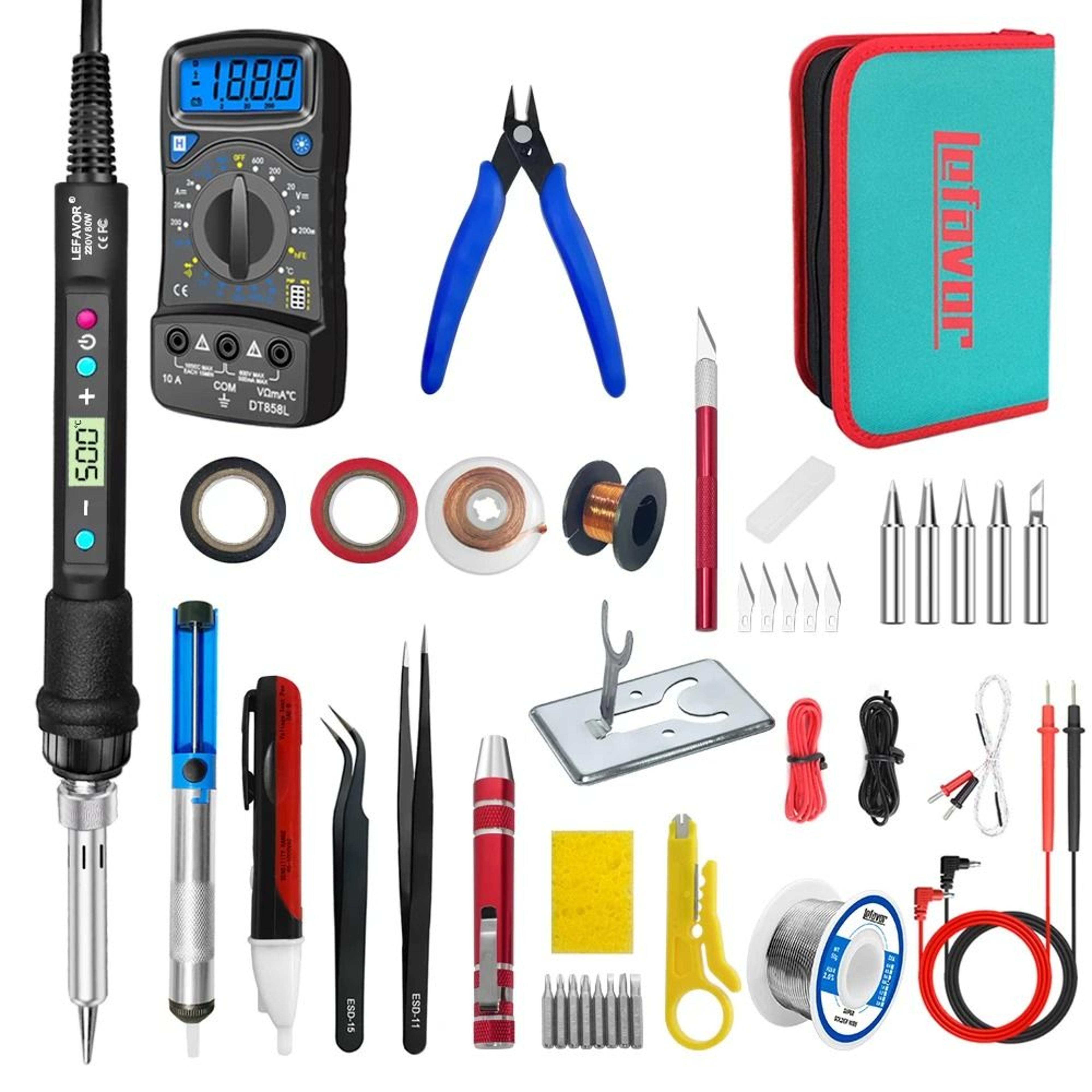 80w digital display soldering iron kit with adjustable temperature