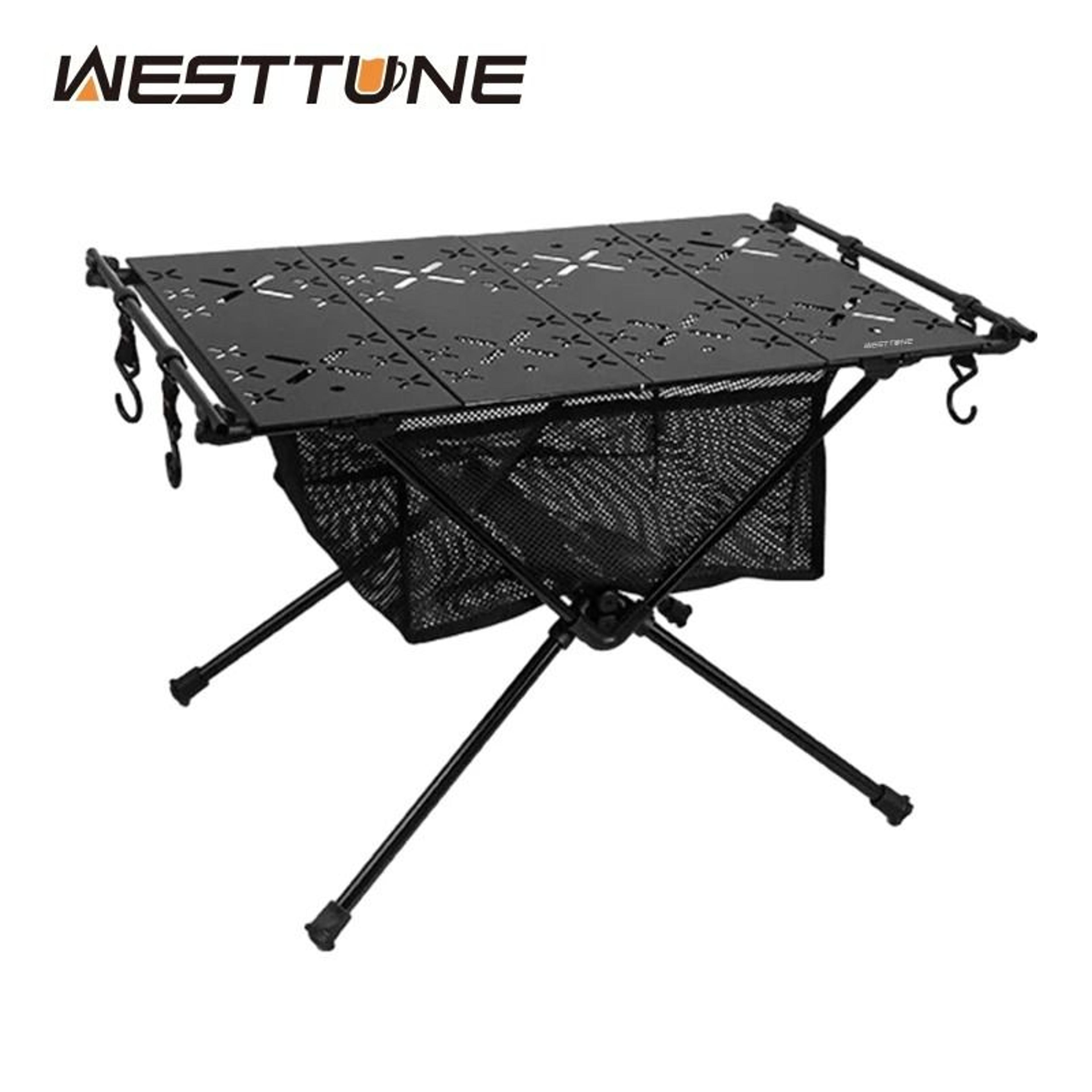 folding aluminum camping table with storage mesh bag for outdoor picnic bbq and hiking