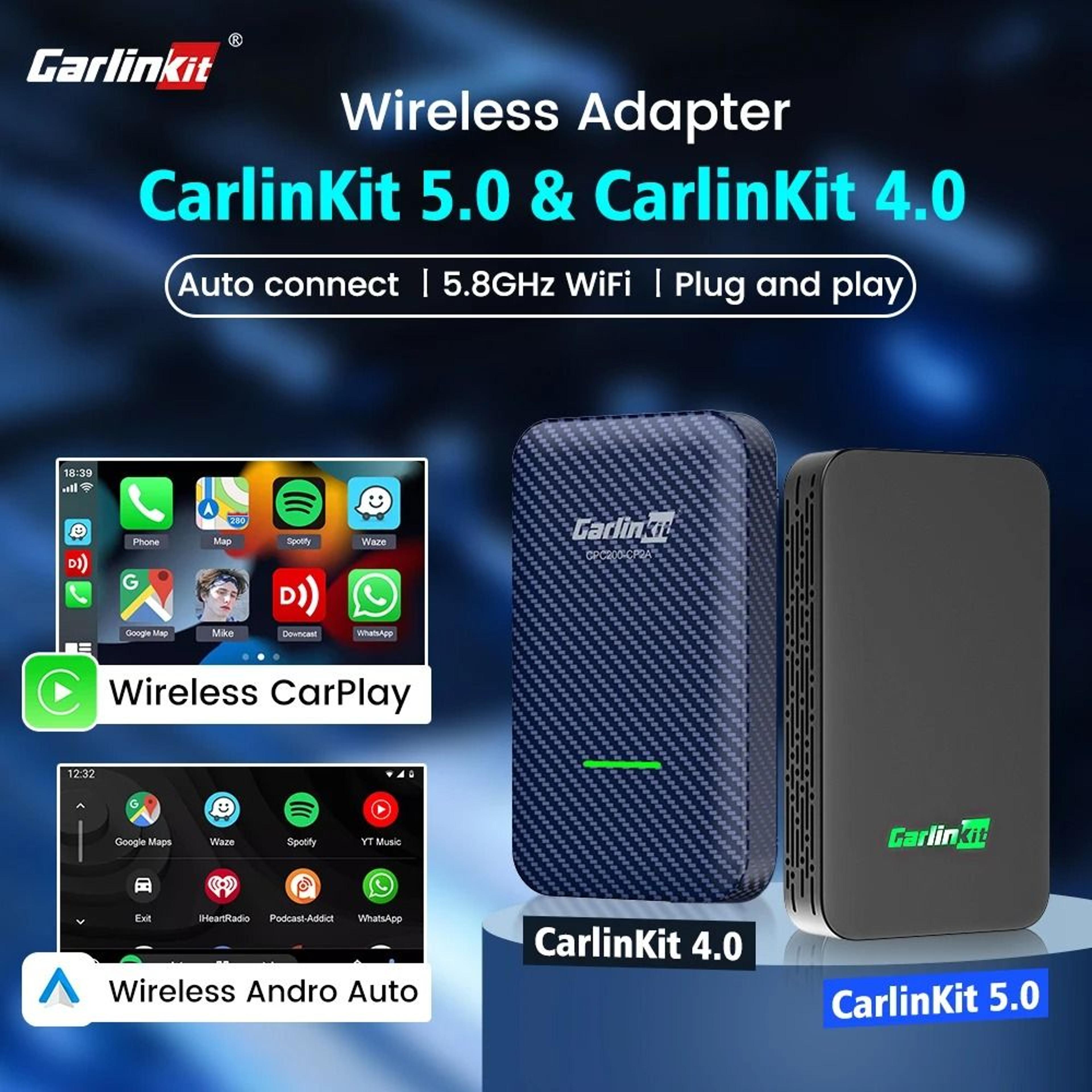 carlinkit 5.0 and 4.0 wireless adapter for carplay and android auto with seamless integration for compatible vehicles