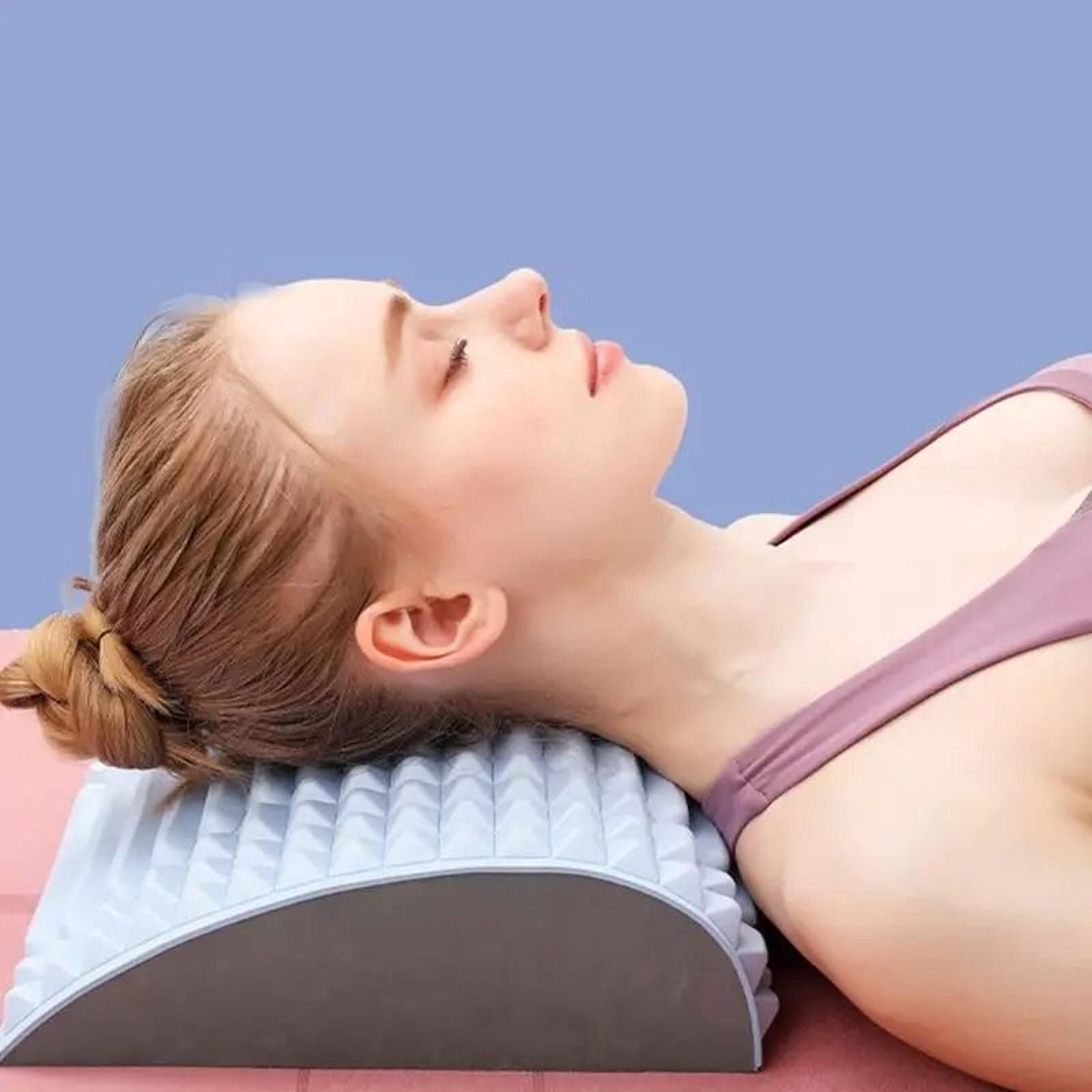 lower back support pillow and stretcher for chronic pain relief and posture correction