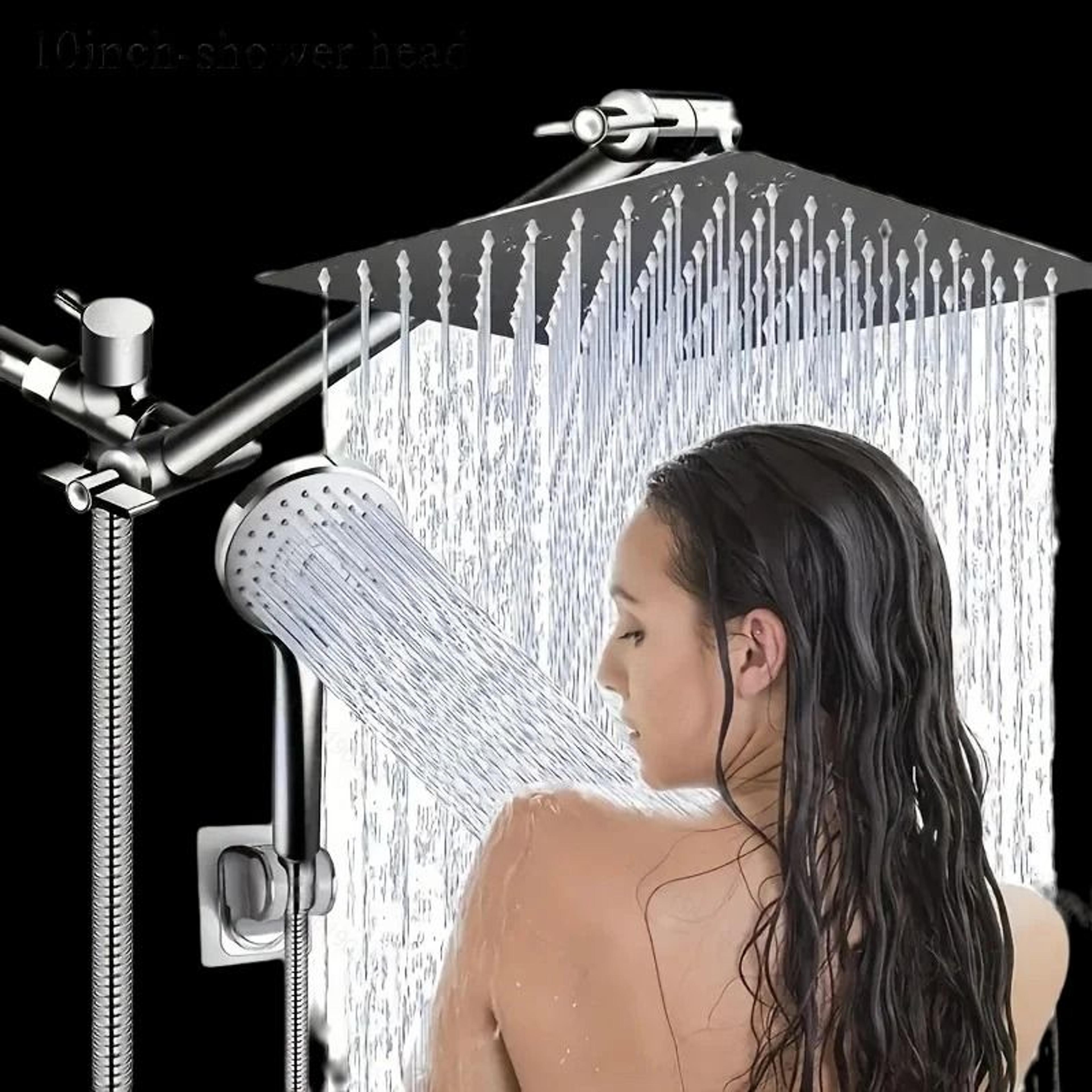 stainless steel pressurized shower set with concealed mount and extended lever arm