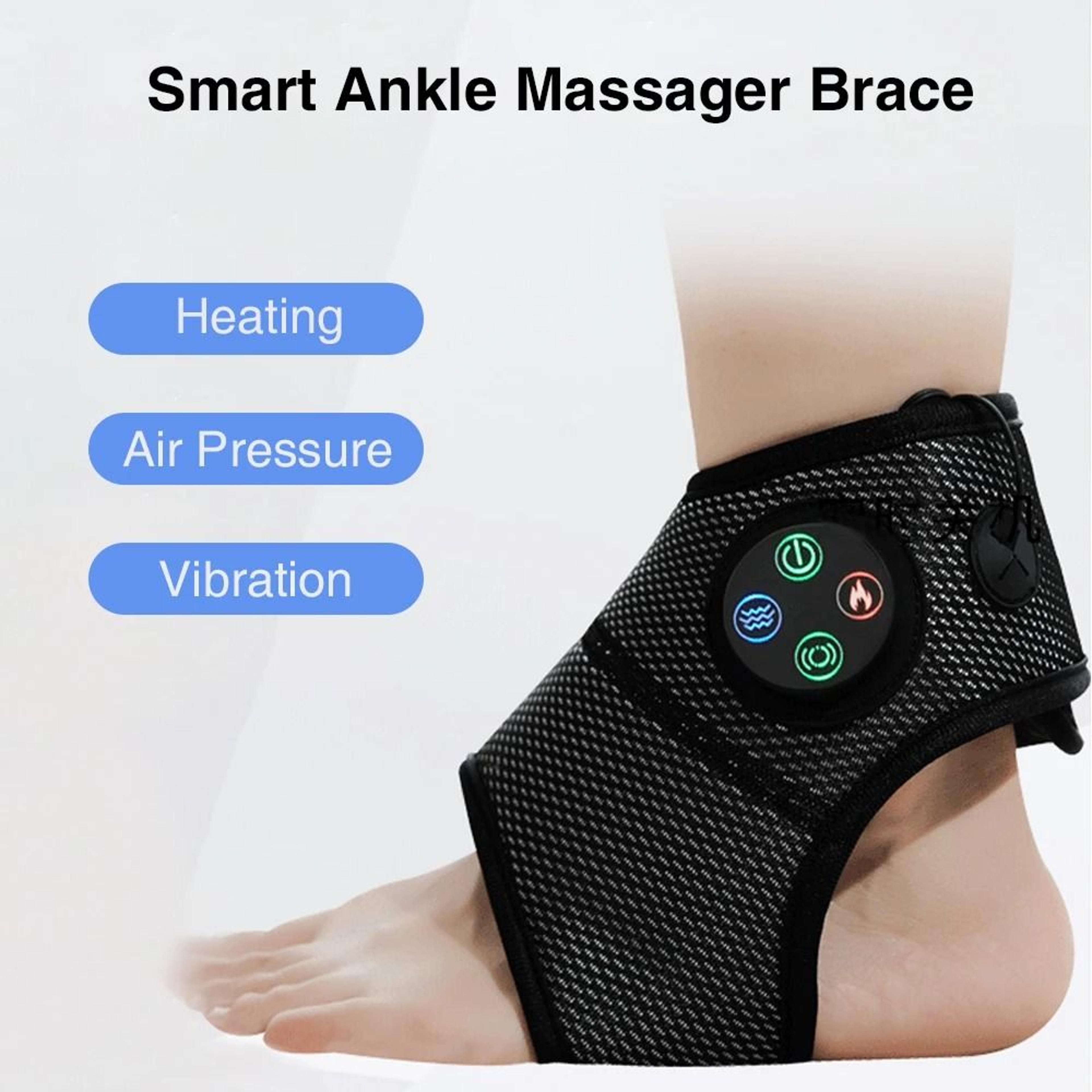 electric foot and ankle massager with heating vibration and compression for pain relief and joint support