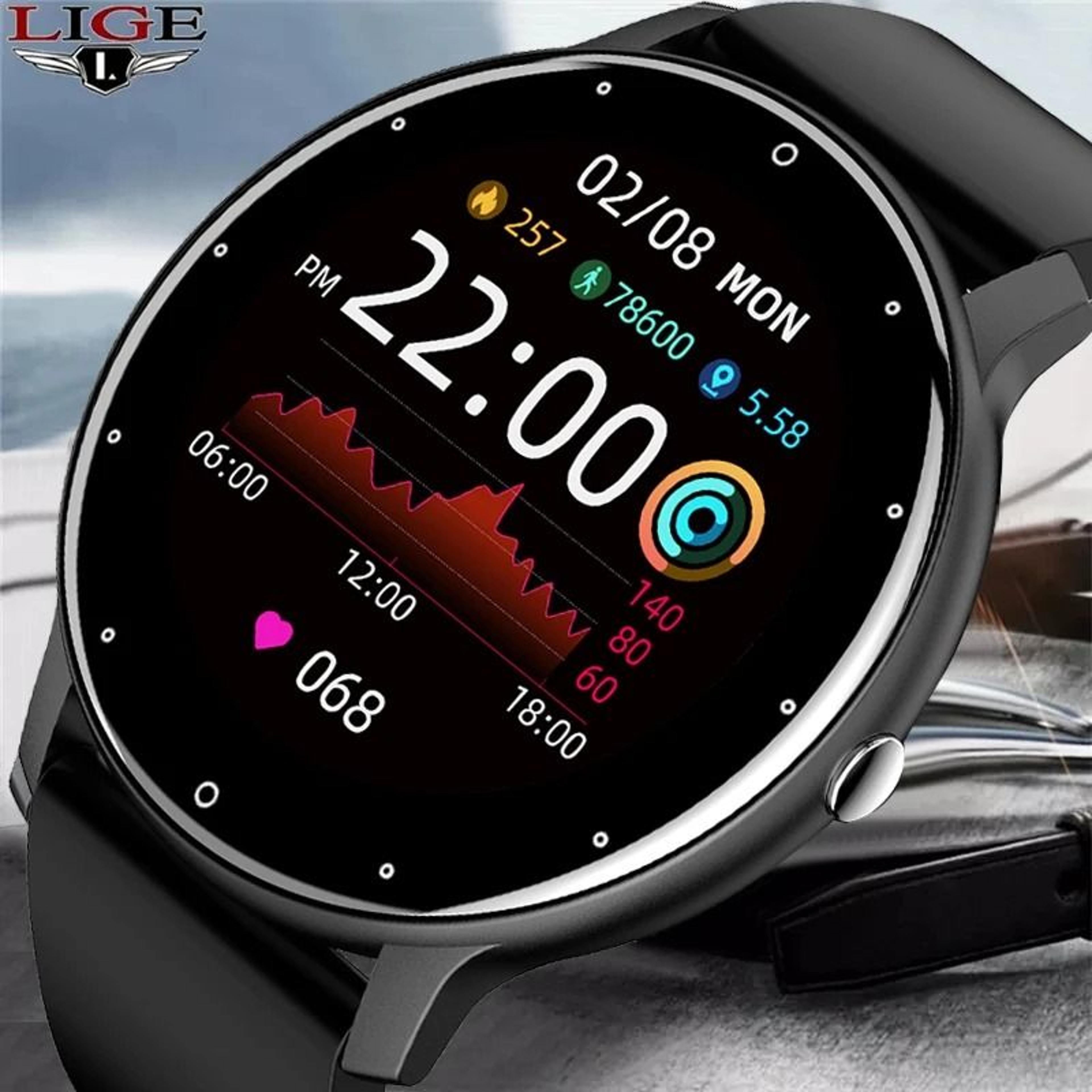 lige 2025 smart watch for men with full touch screen fitness tracker and bluetooth call support for android and ios