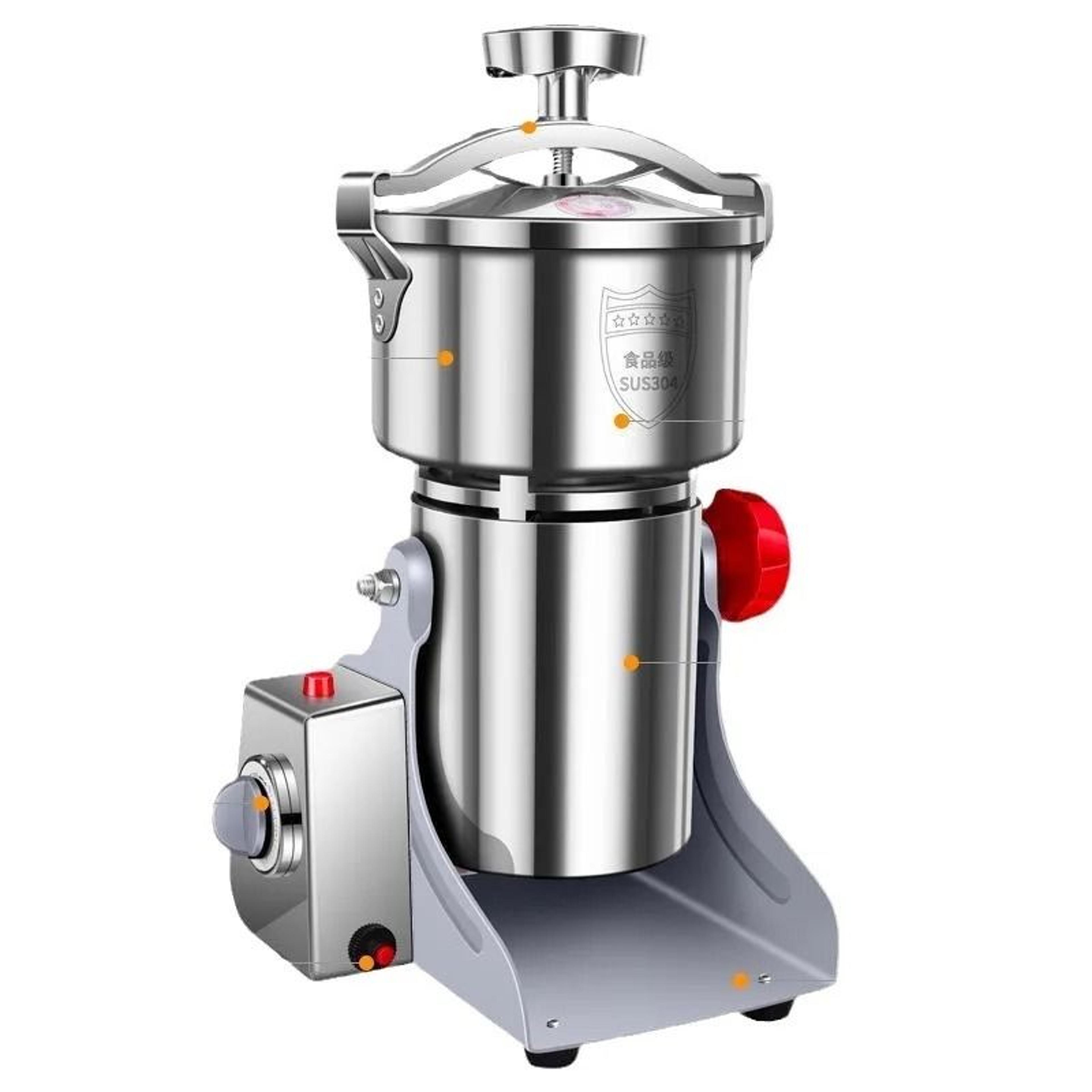 220v electric grain and spice grinder mill for coffee, herbs, cereals, and flour powder crushing at home