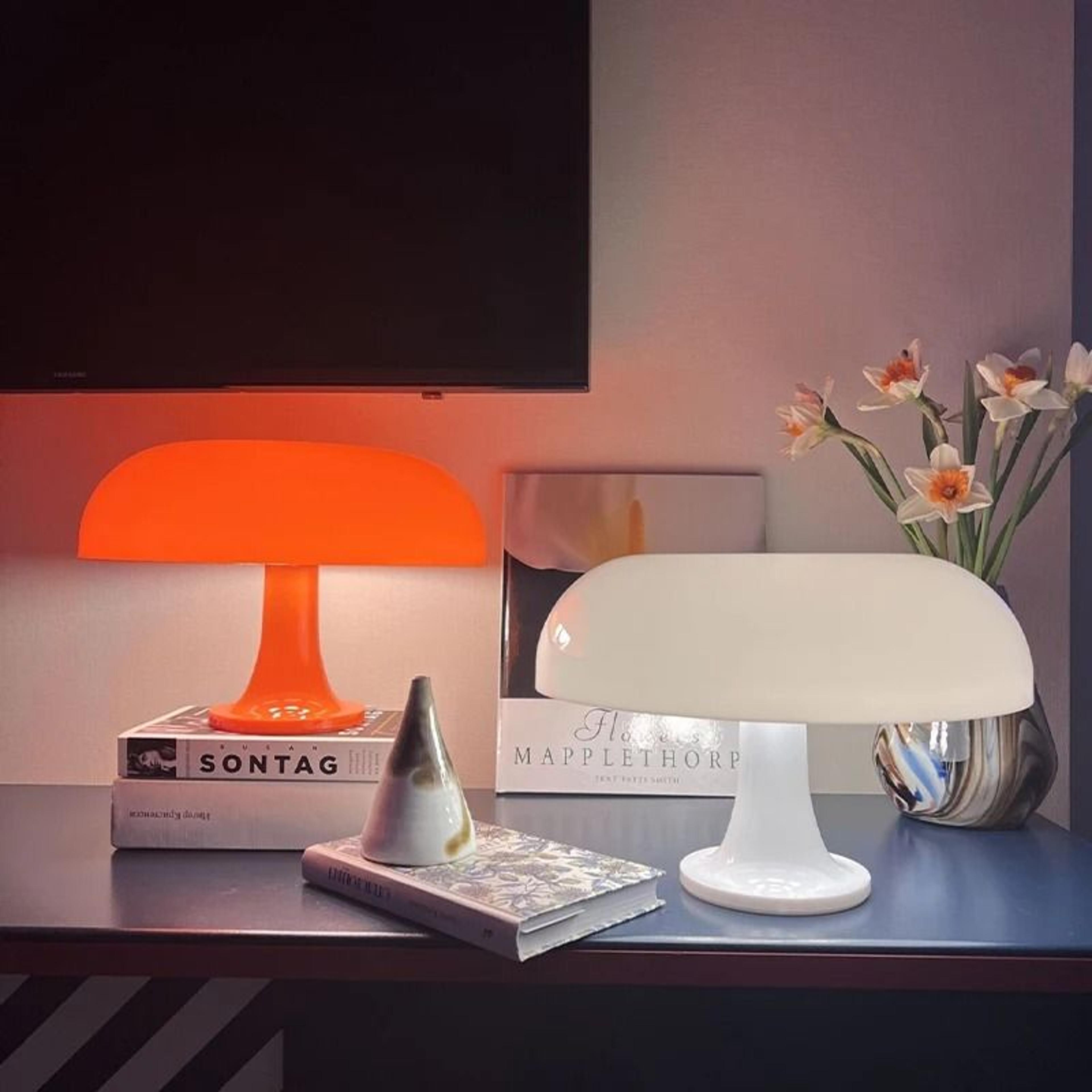 led mushroom table lamp in modern danish style for bedroom or living room decor
