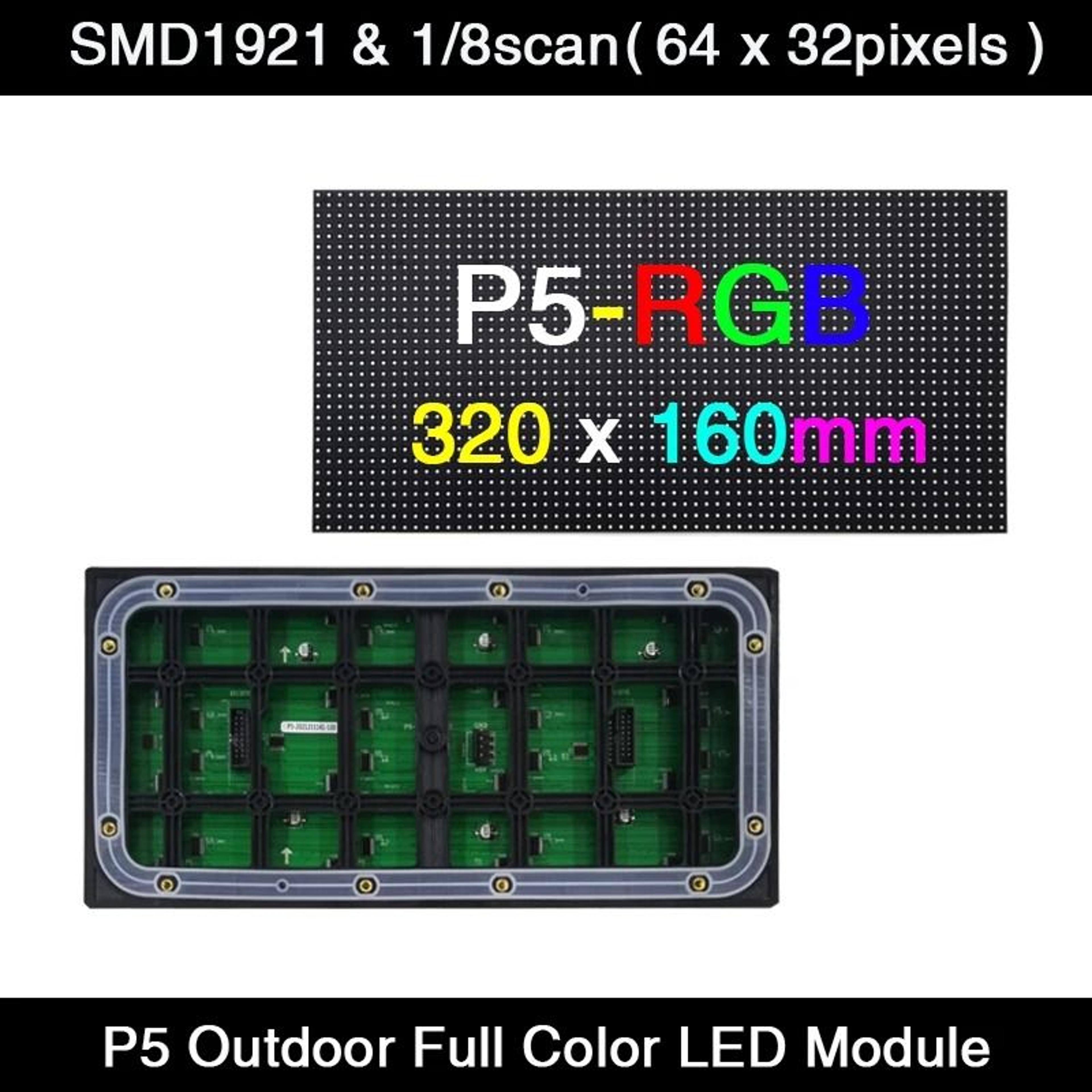aiminrui p5 outdoor led panel display module rgb full color screen 320x160mm 64x32 pixels for signage and advertising