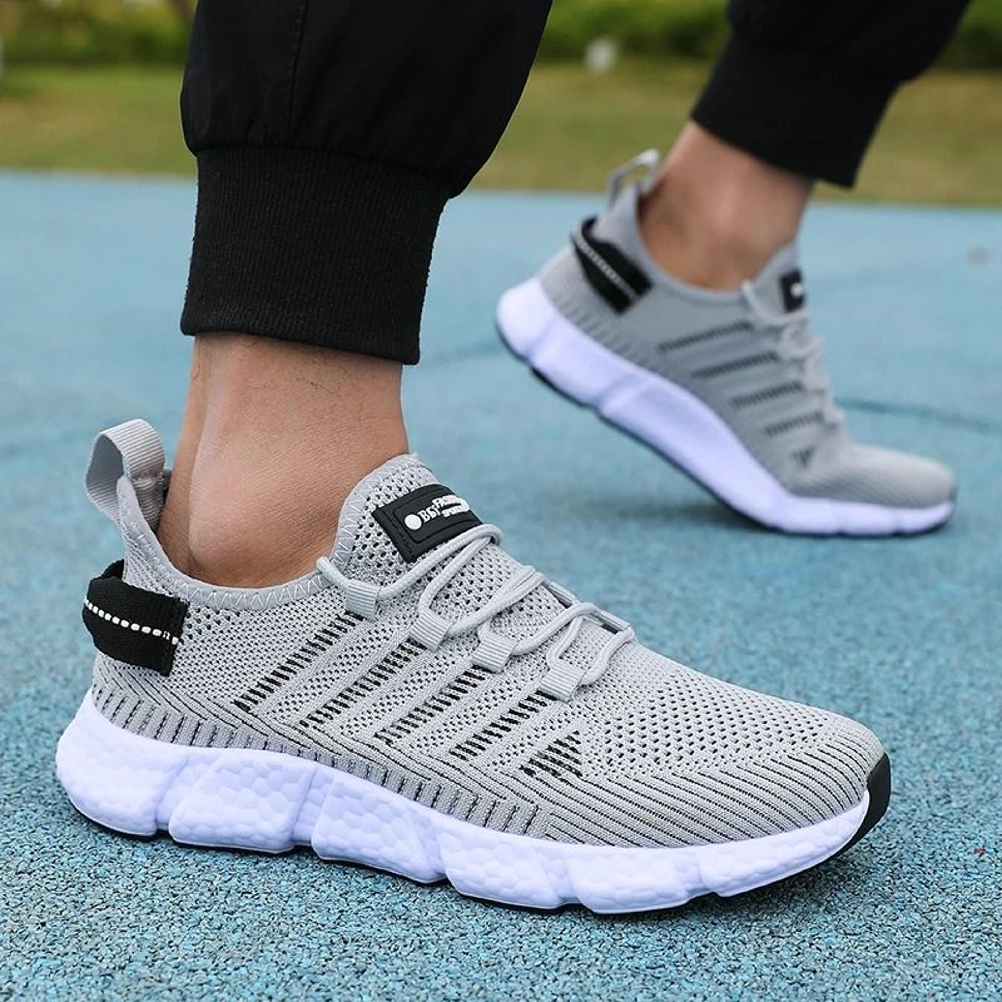 mens breathable mesh running shoes soft sole athletic sneakers for casual outdoor comfort and exercise