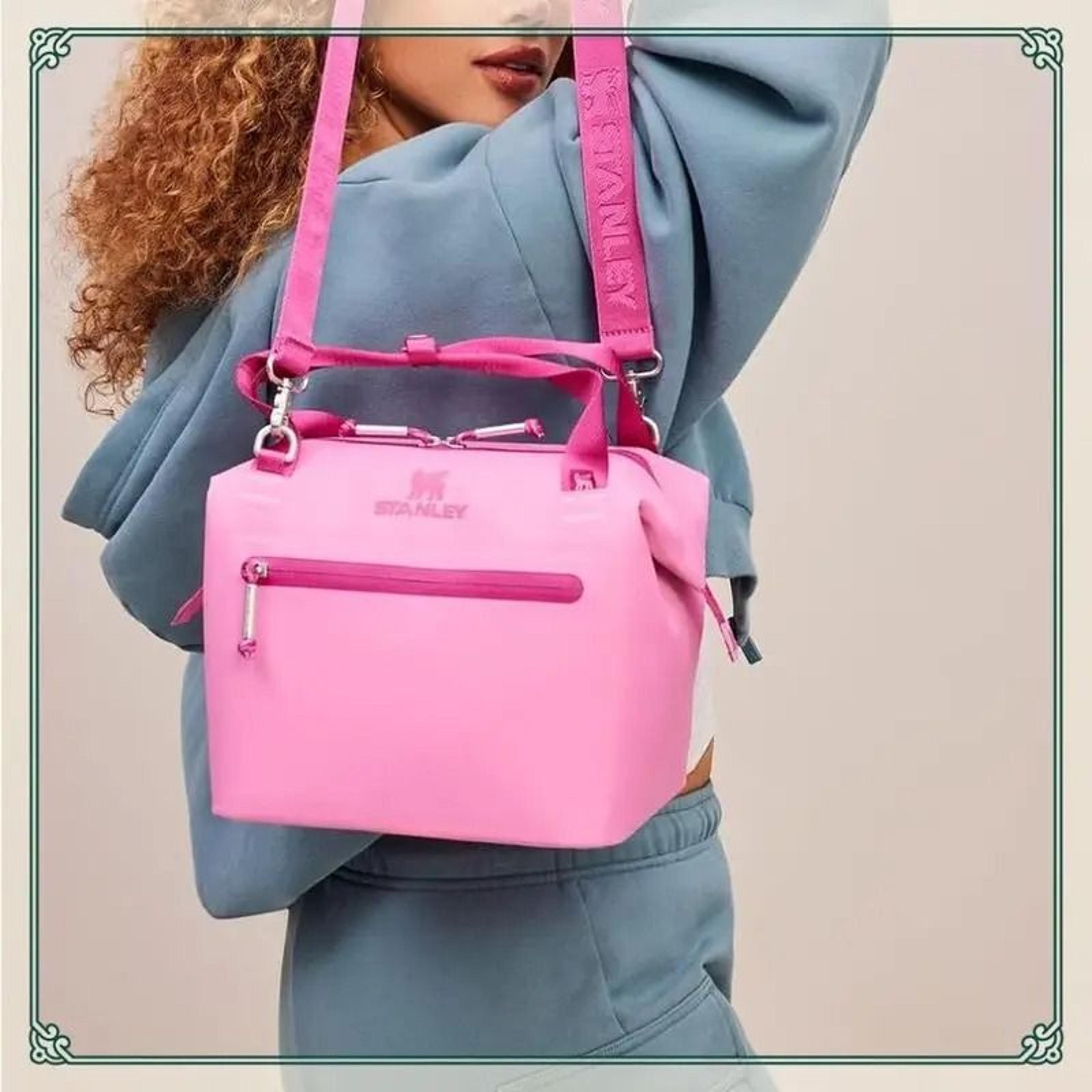 mini insulated lunch shoulder bag with soft oxford shell portable leakproof cooler for travel or outdoor use