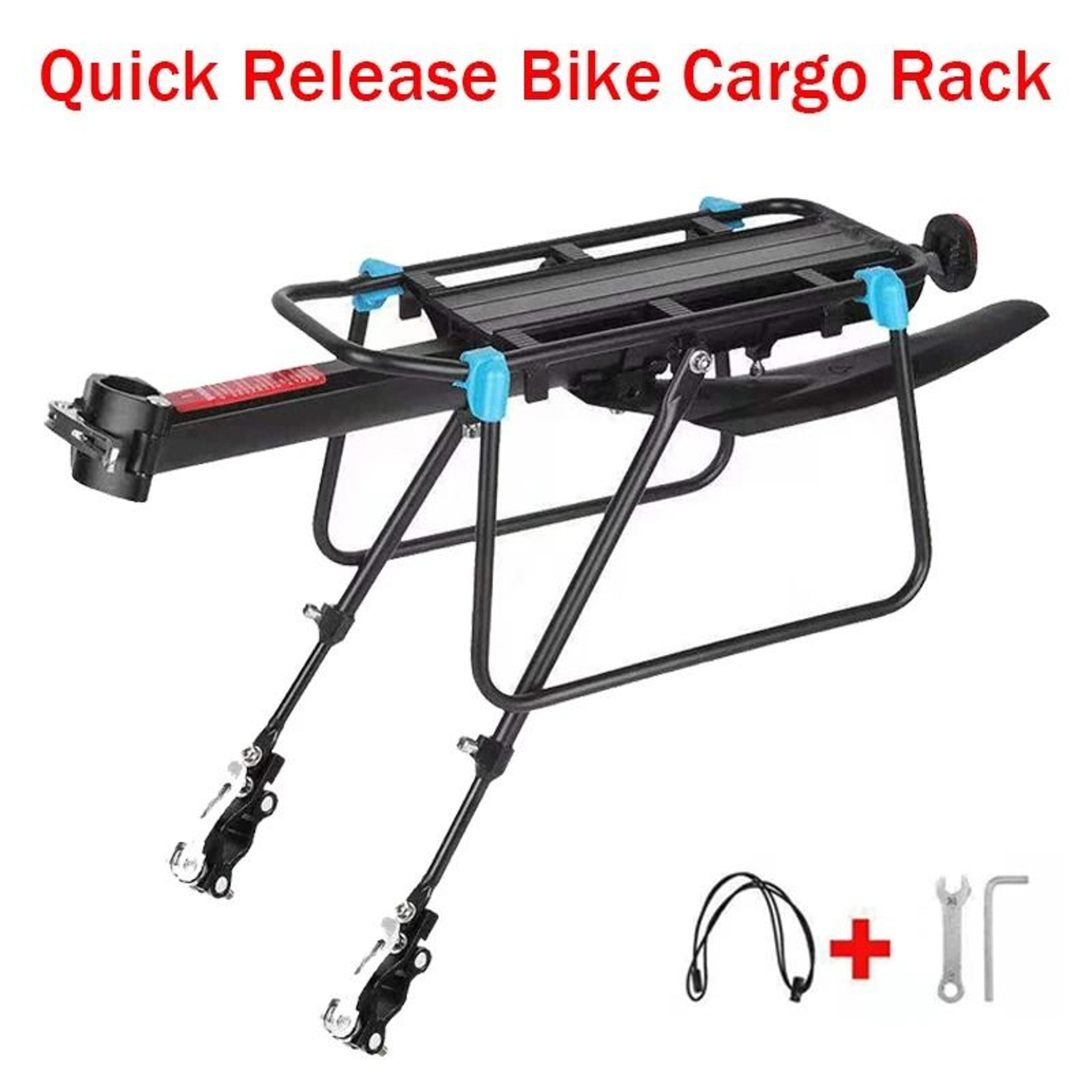 quick release adjustable bike cargo rack with mudguard for most 26 to 29 inch bikes