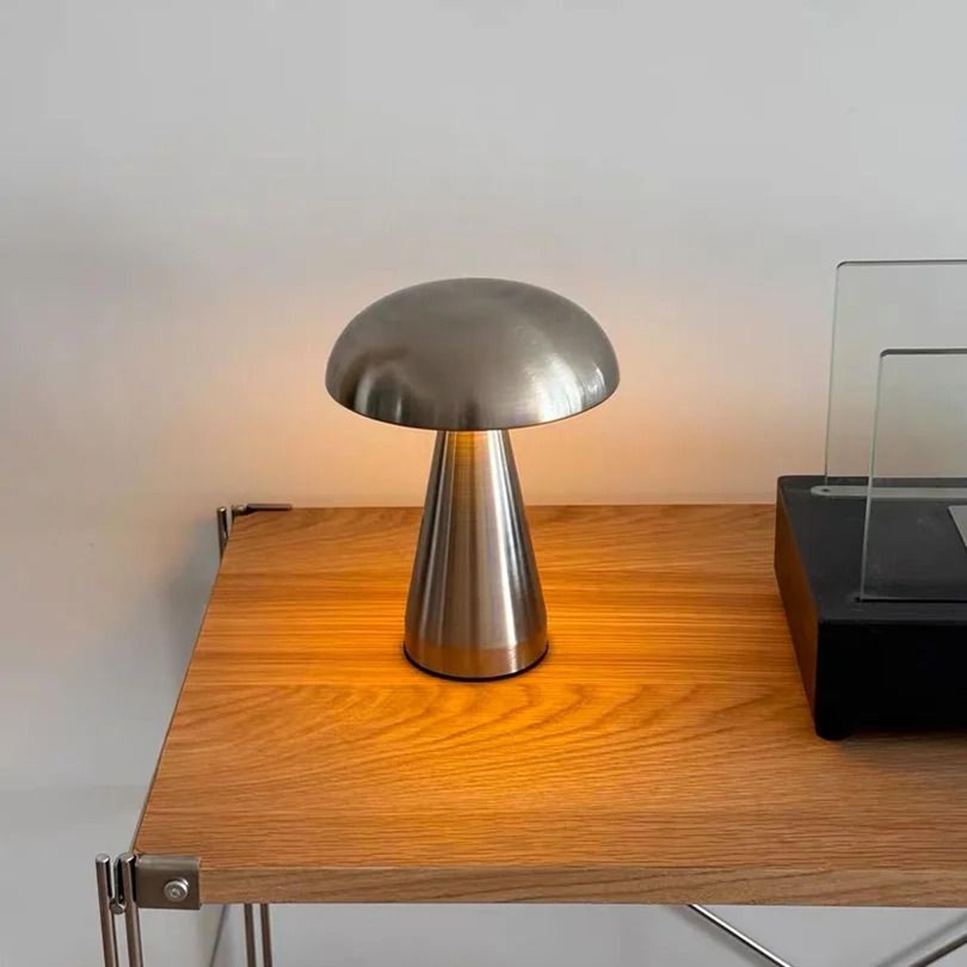 retro mushroom led night lamp rechargeable touch sensor desk reading light