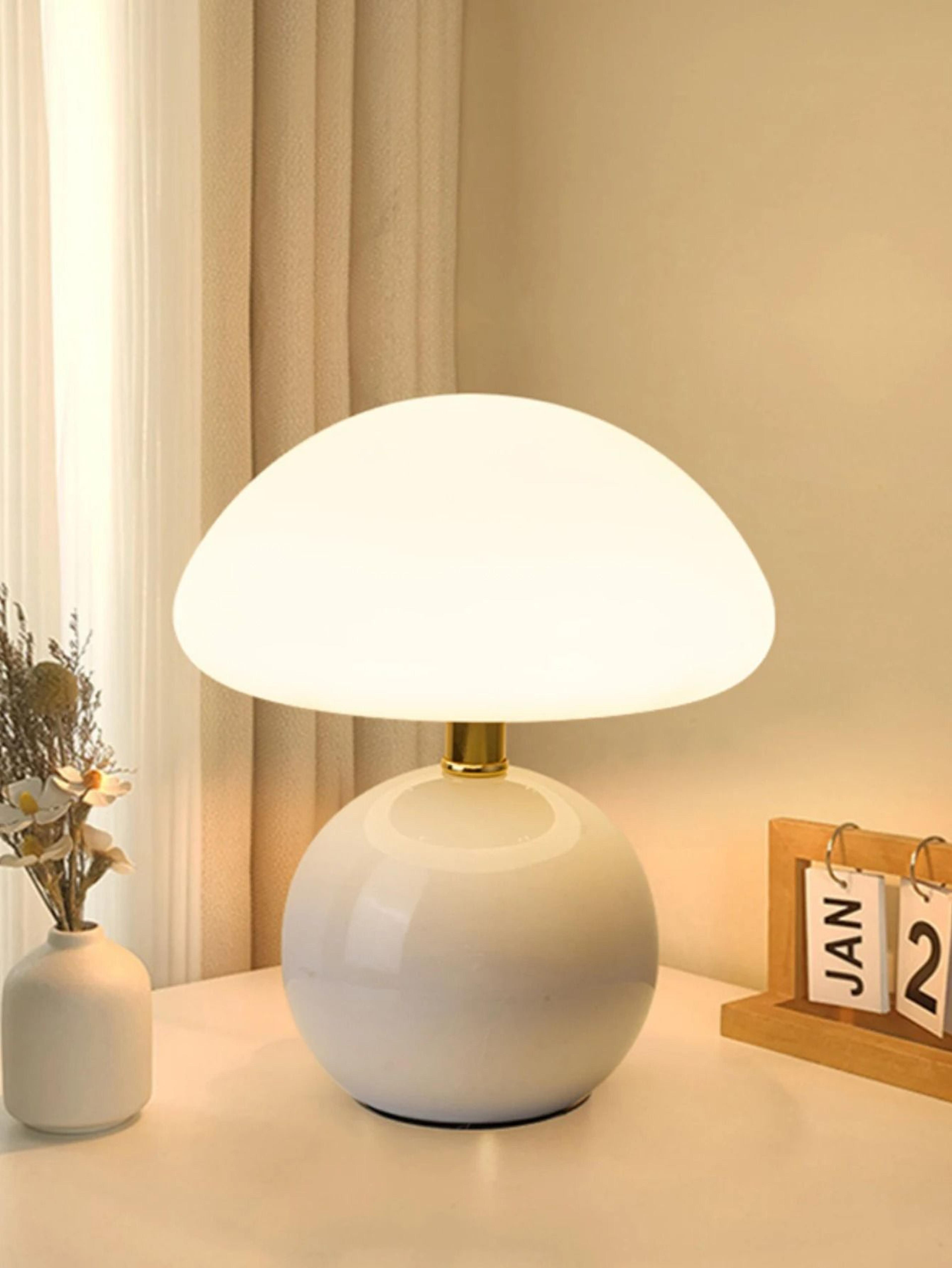 mushroom usb table lamp pink orange red white yellow