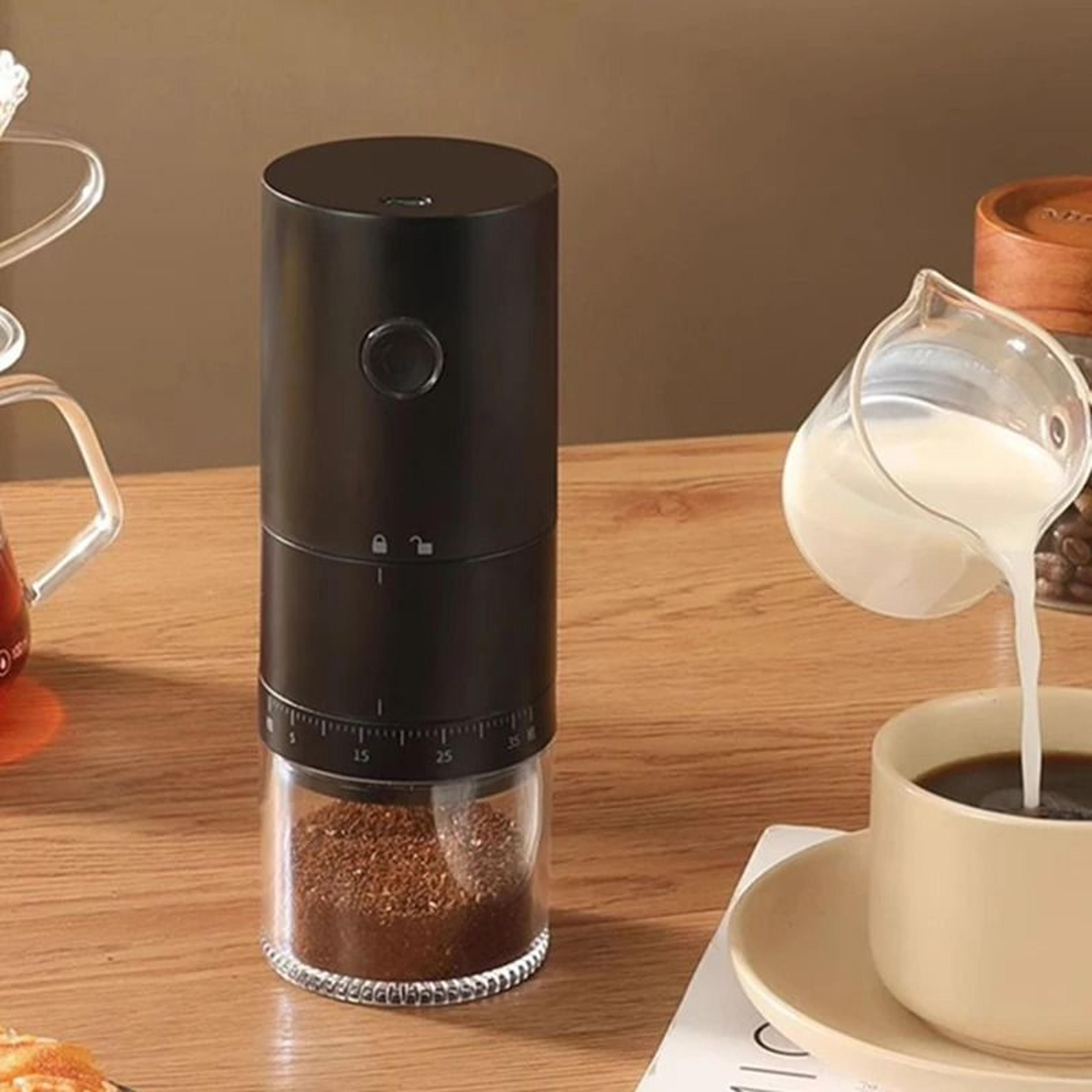 electric portable coffee grinder with steel core rechargeable & automatic