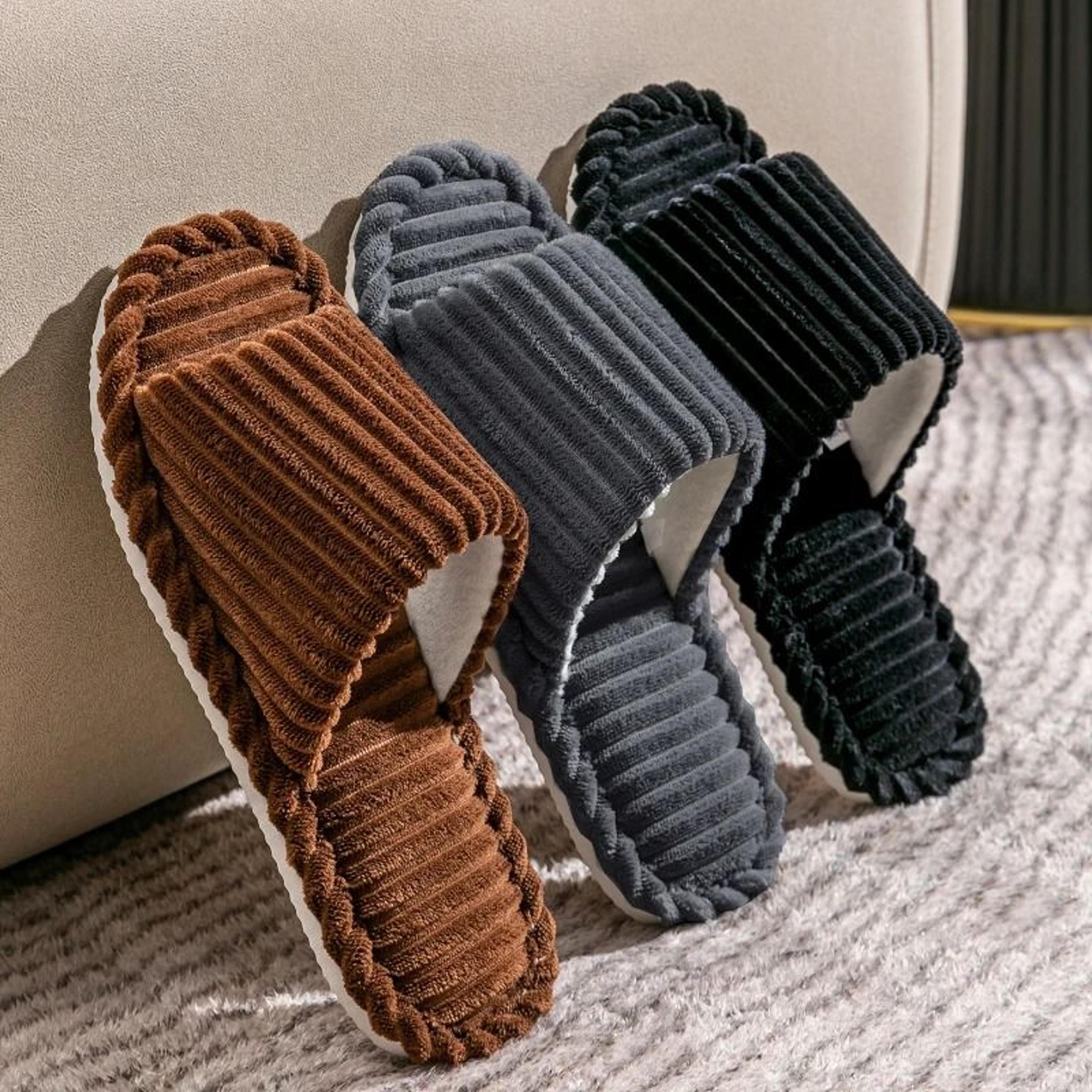 men breathable open toe indoor slippers anti slip