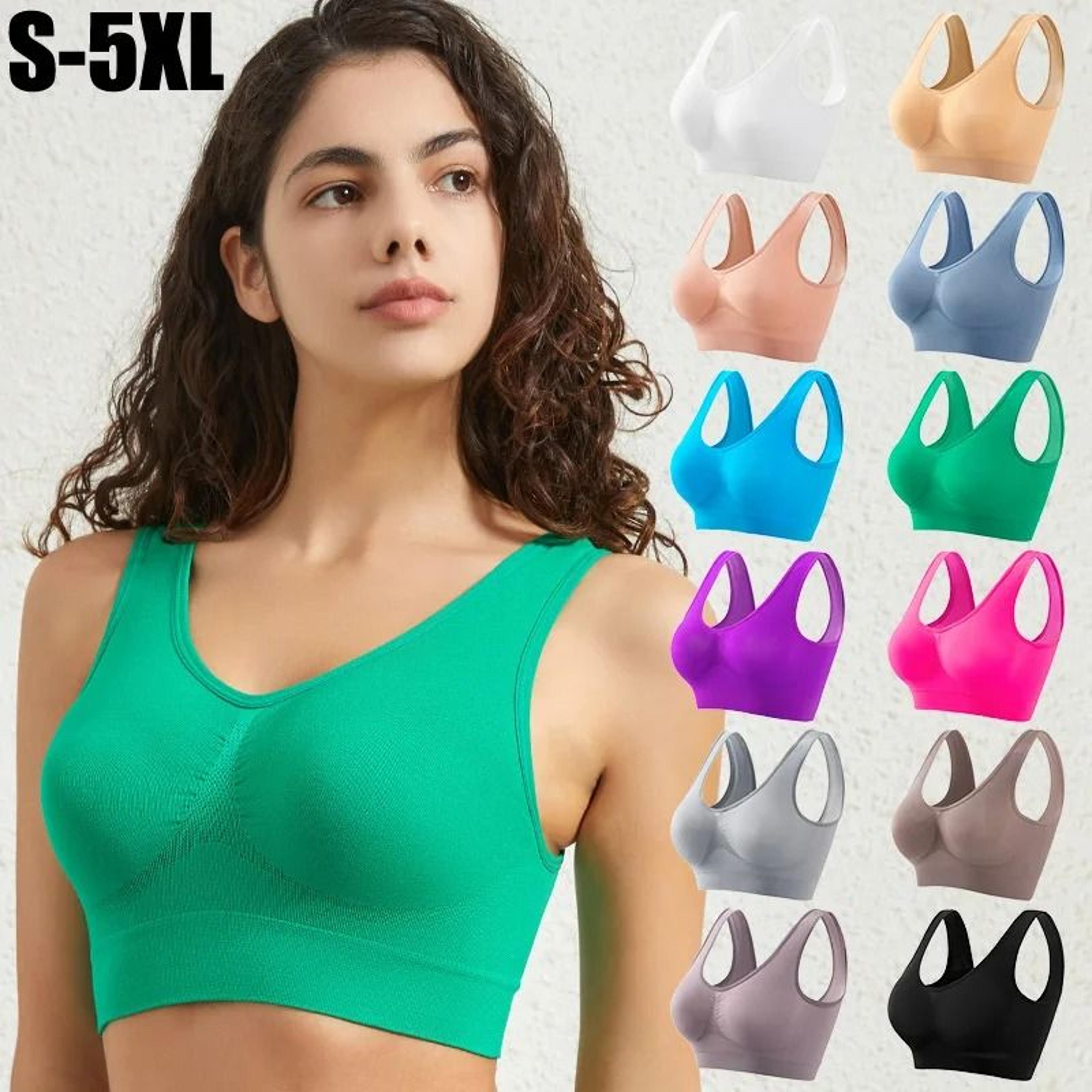 women seamless push up sports bra crop top