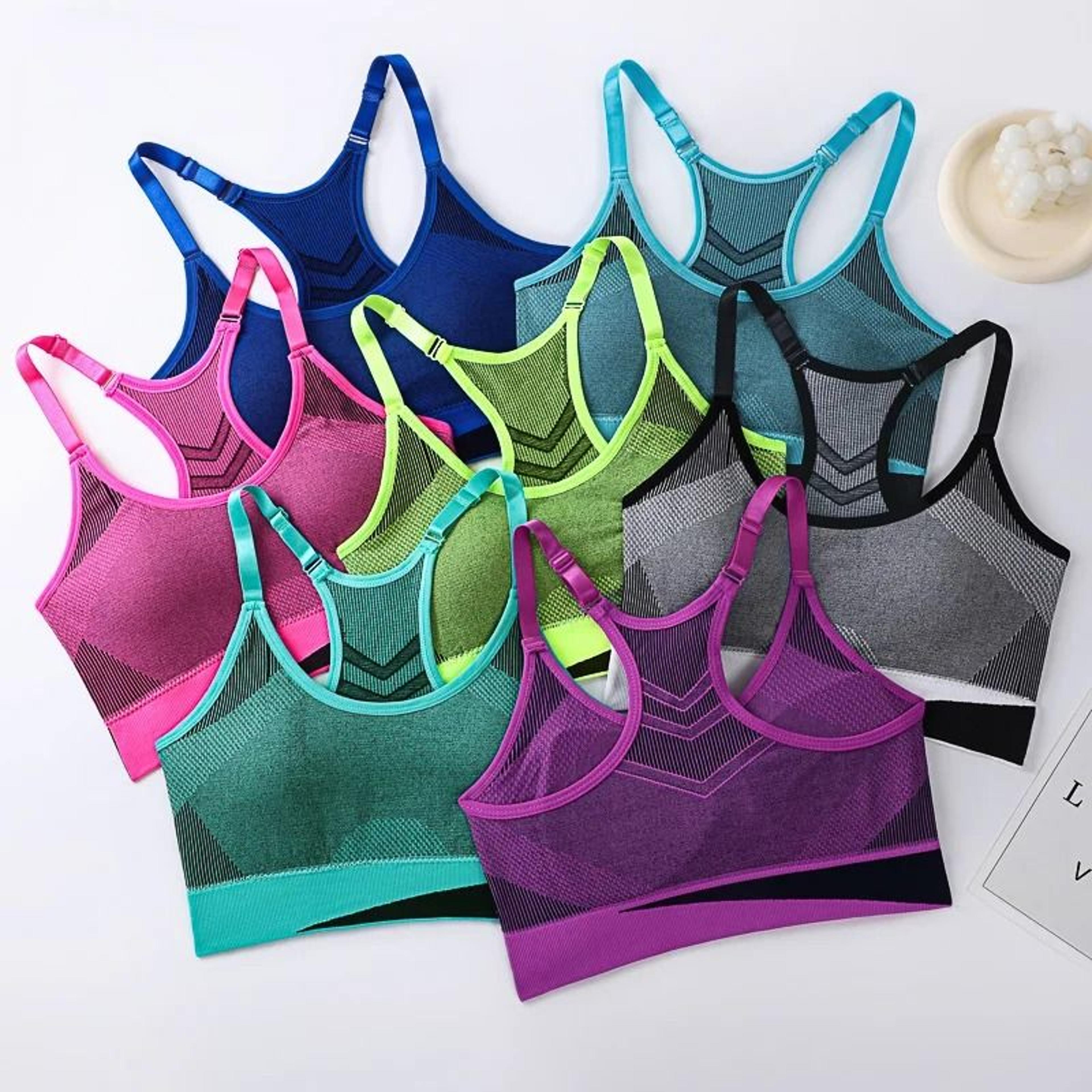 women breathable mesh shockproof seamless sports bra with double layer padding