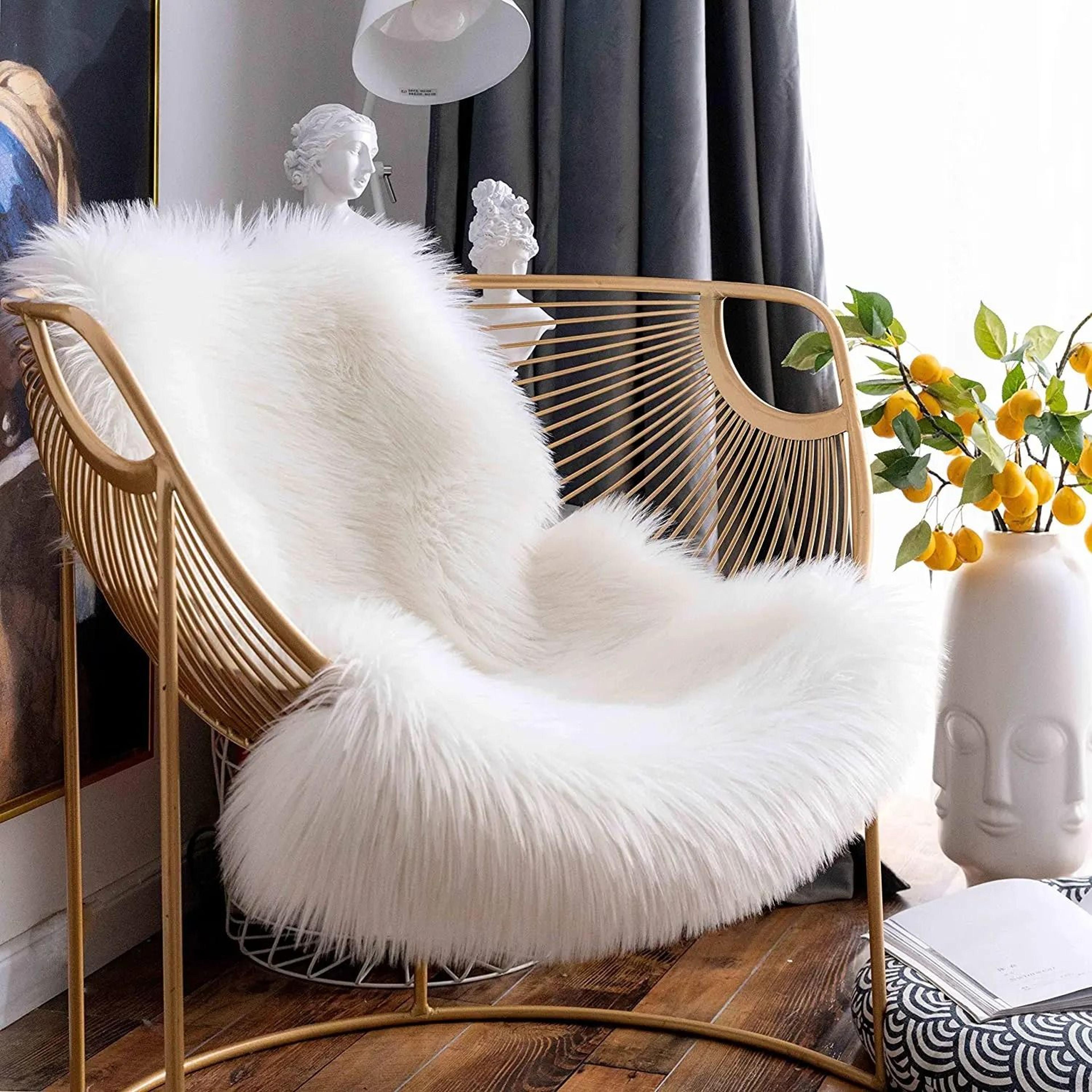 faux sheepskin fur soft carpet washable fluffy rug for floor or furniture