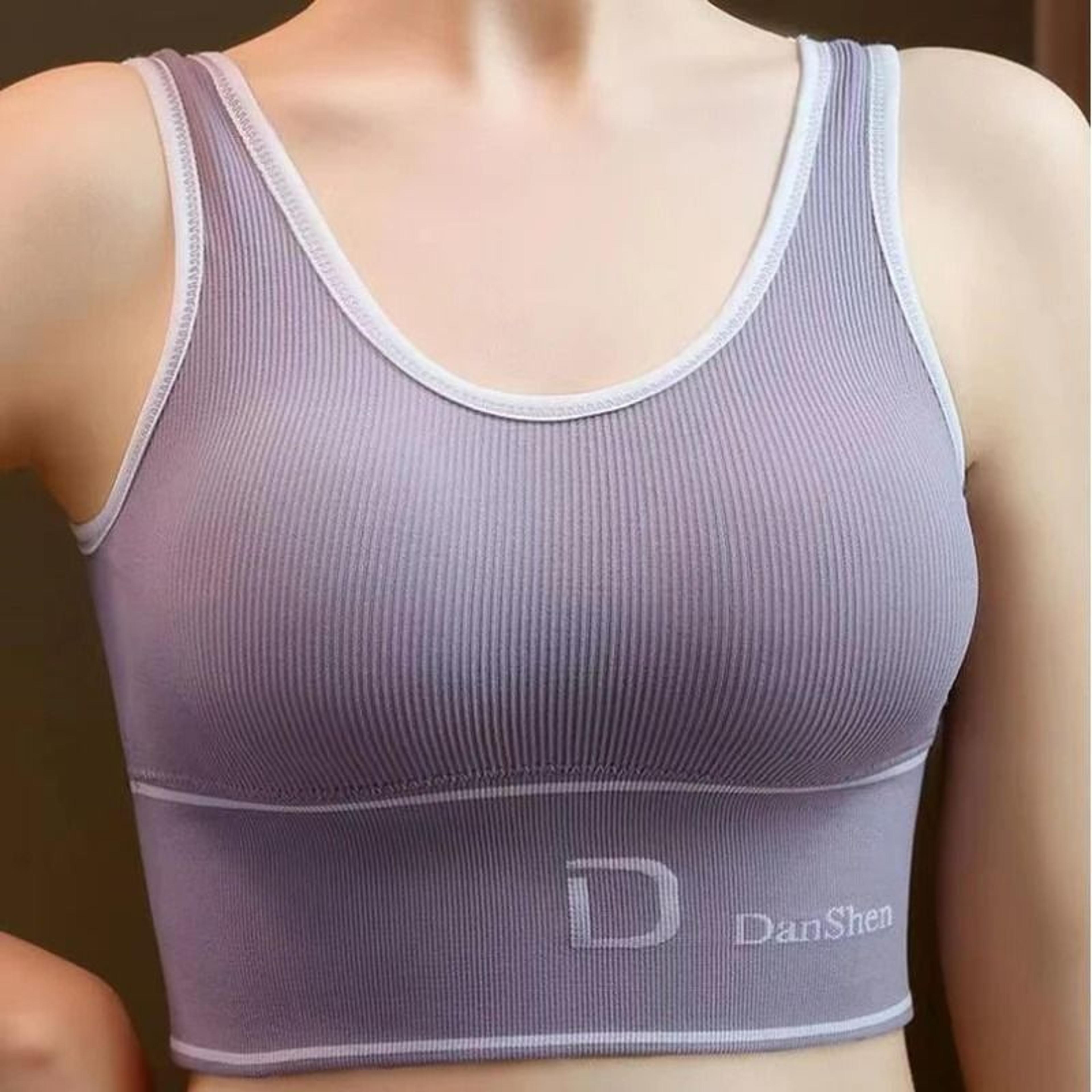 women seamless deep u yoga sports bra high elasticity wire free