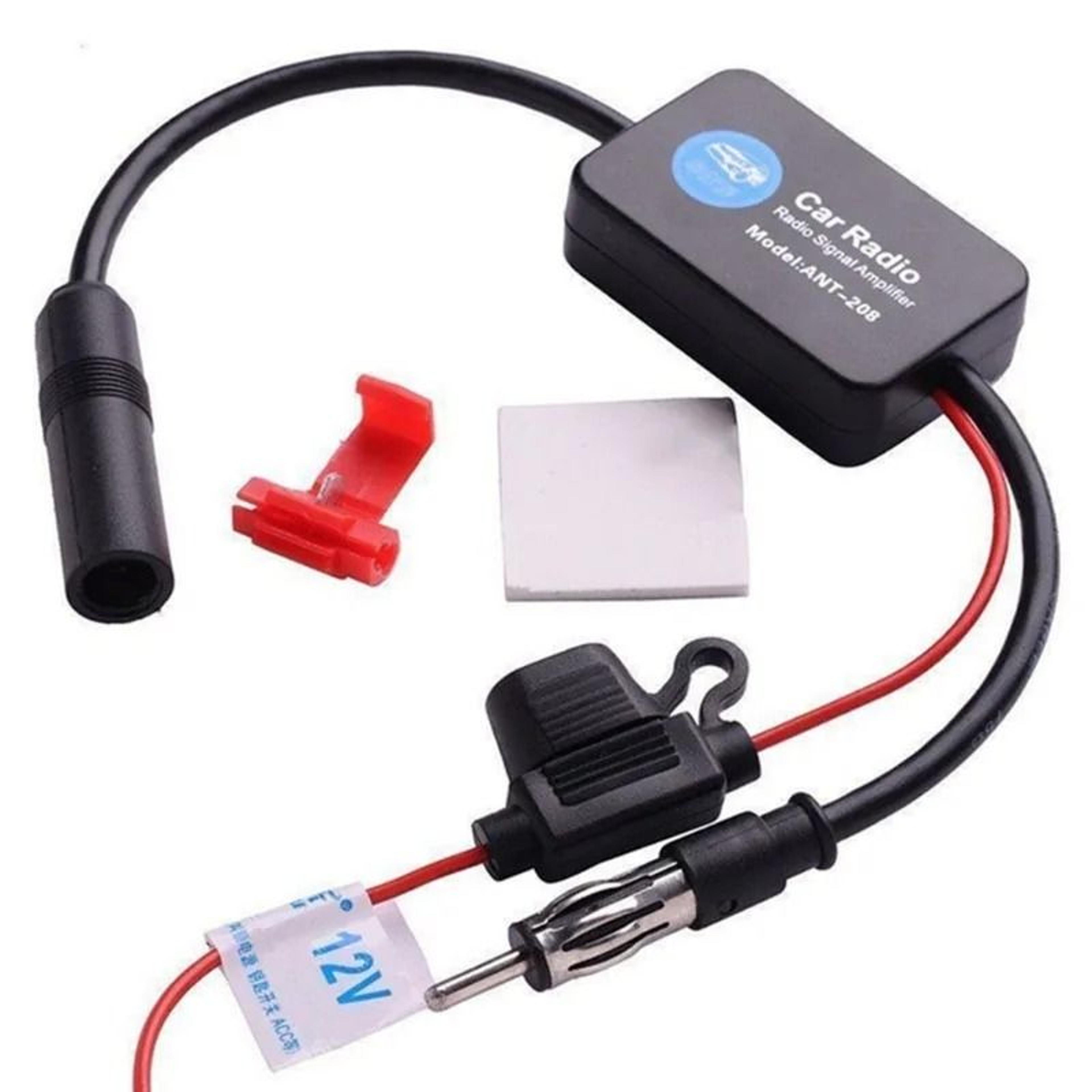 universal fm signal amplifier car antenna booster anti interference