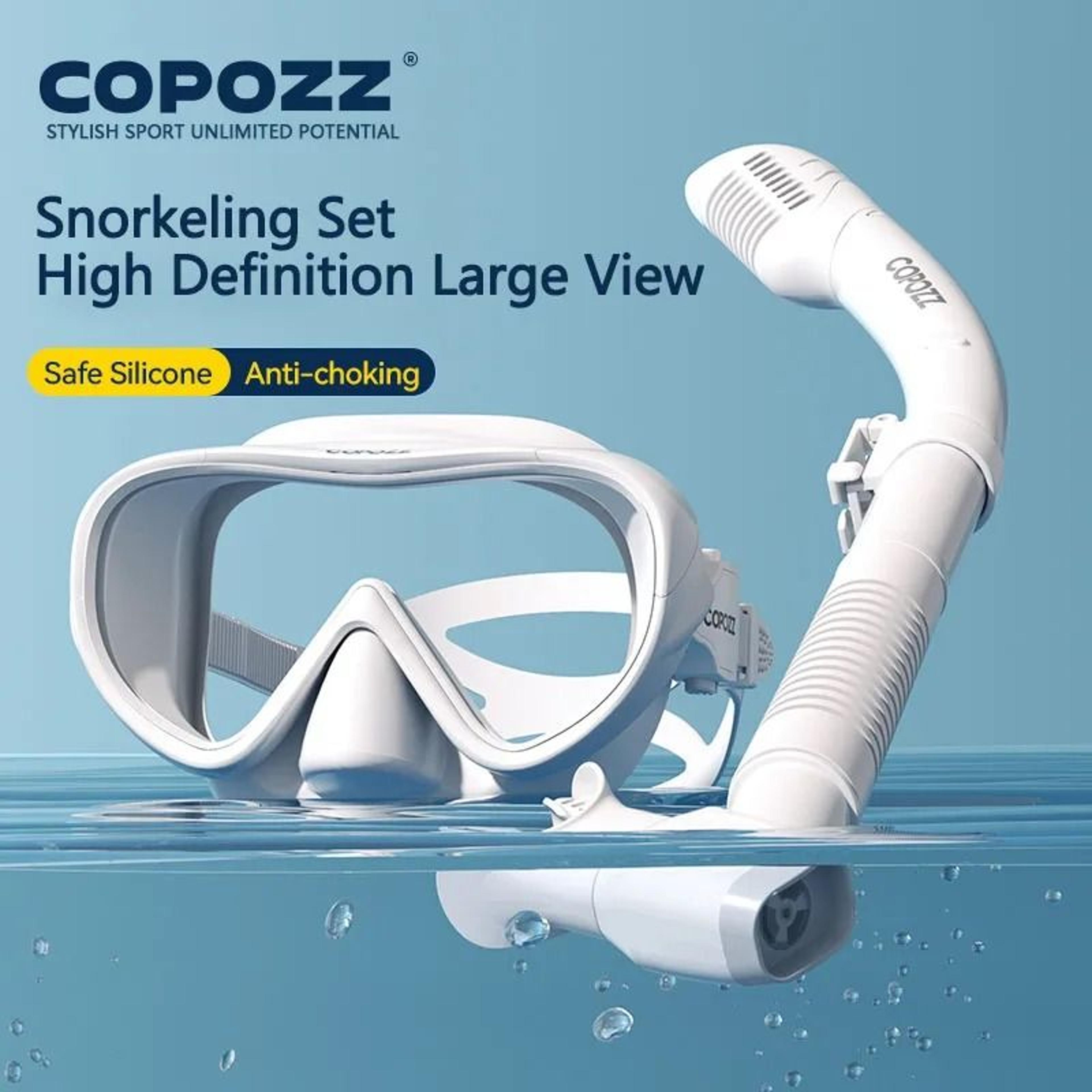 copozz professional diving mask full vision snorkel set anti fog swimming gear