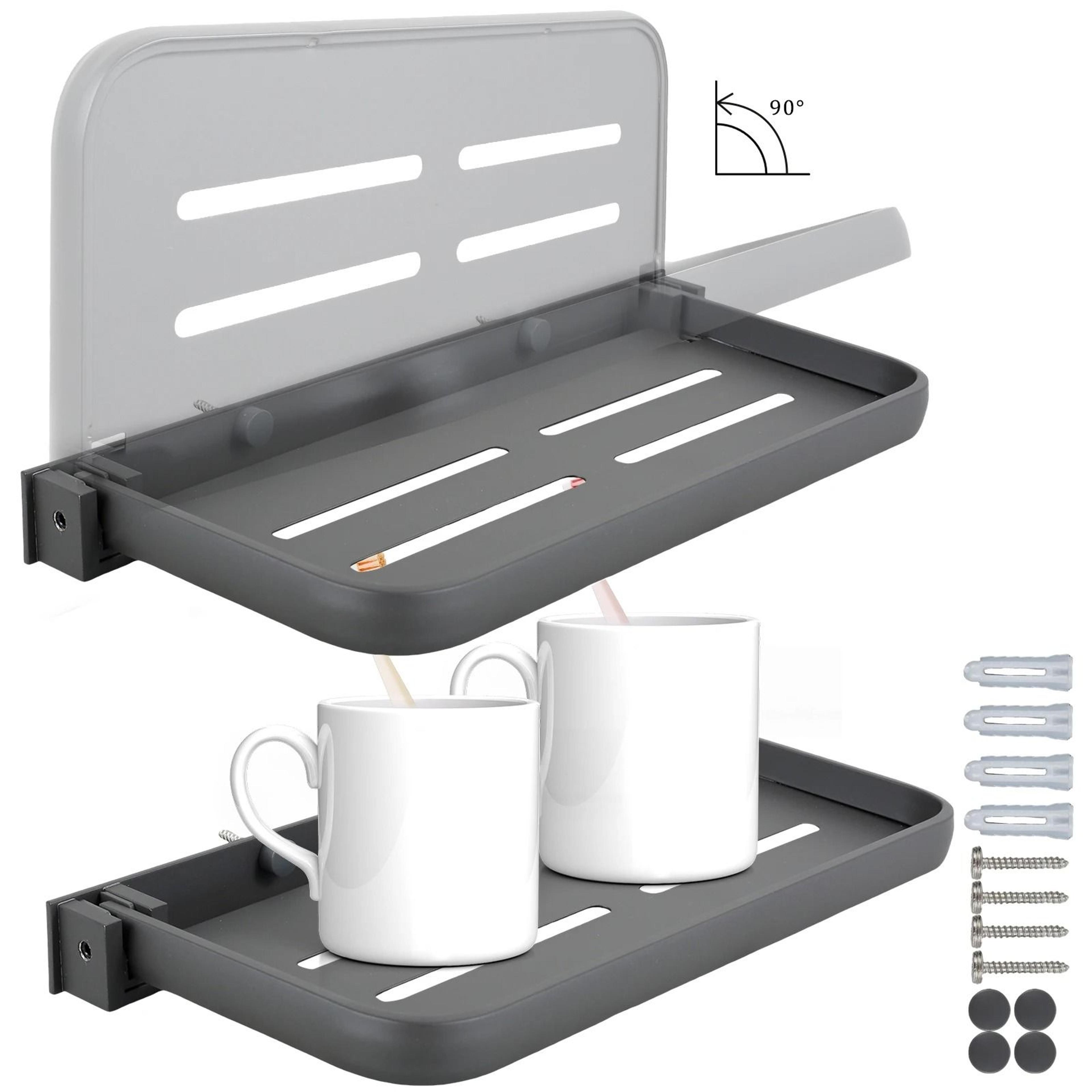 2pcs rv aluminum foldable wall mounted shelves space saver for campers and bedrooms