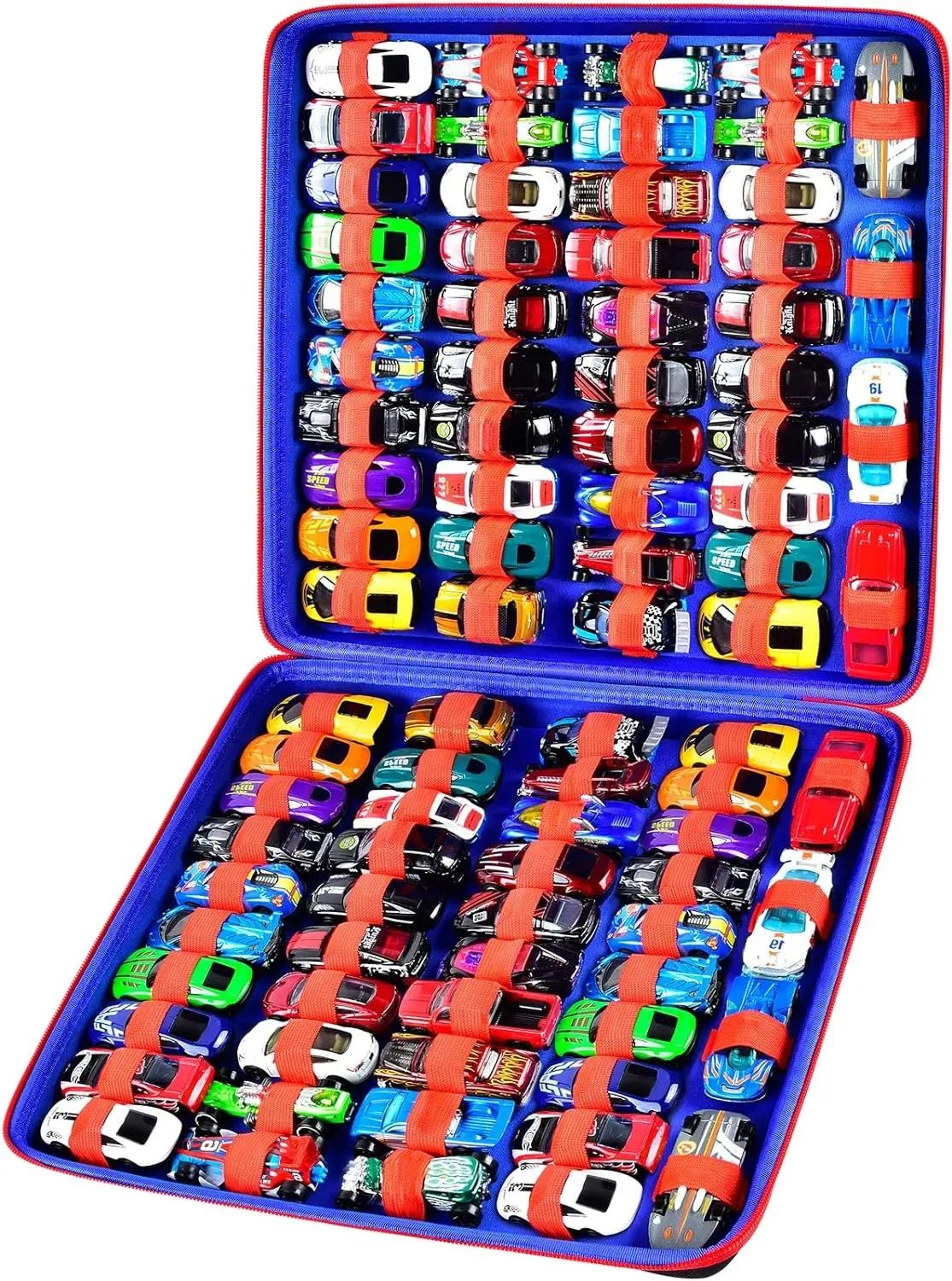 toy car storage organizer case for hot wheels and matchbox cars with 88 slot capacity