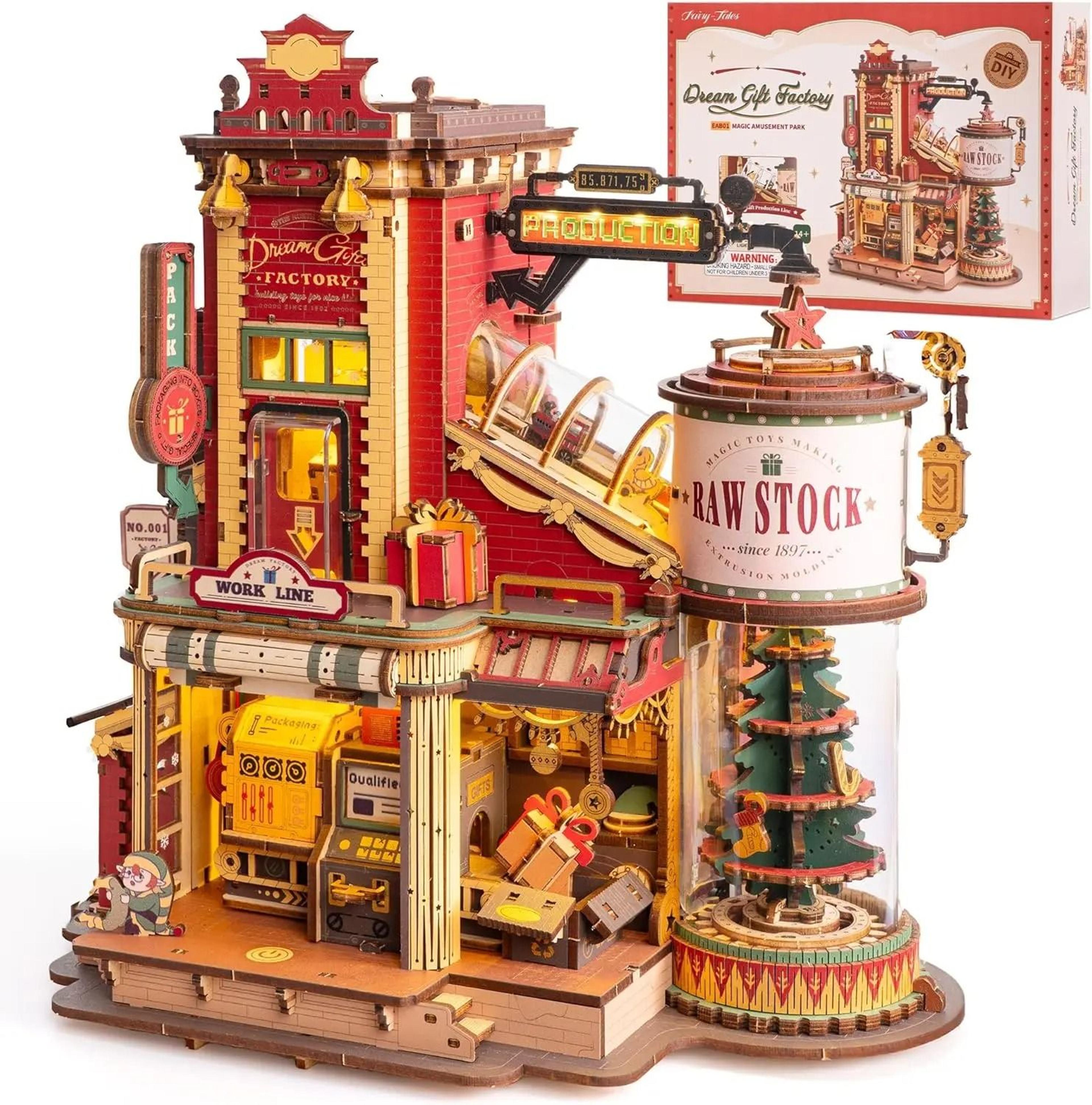 robotime rokr wooden music box christmas dream puzzle kit