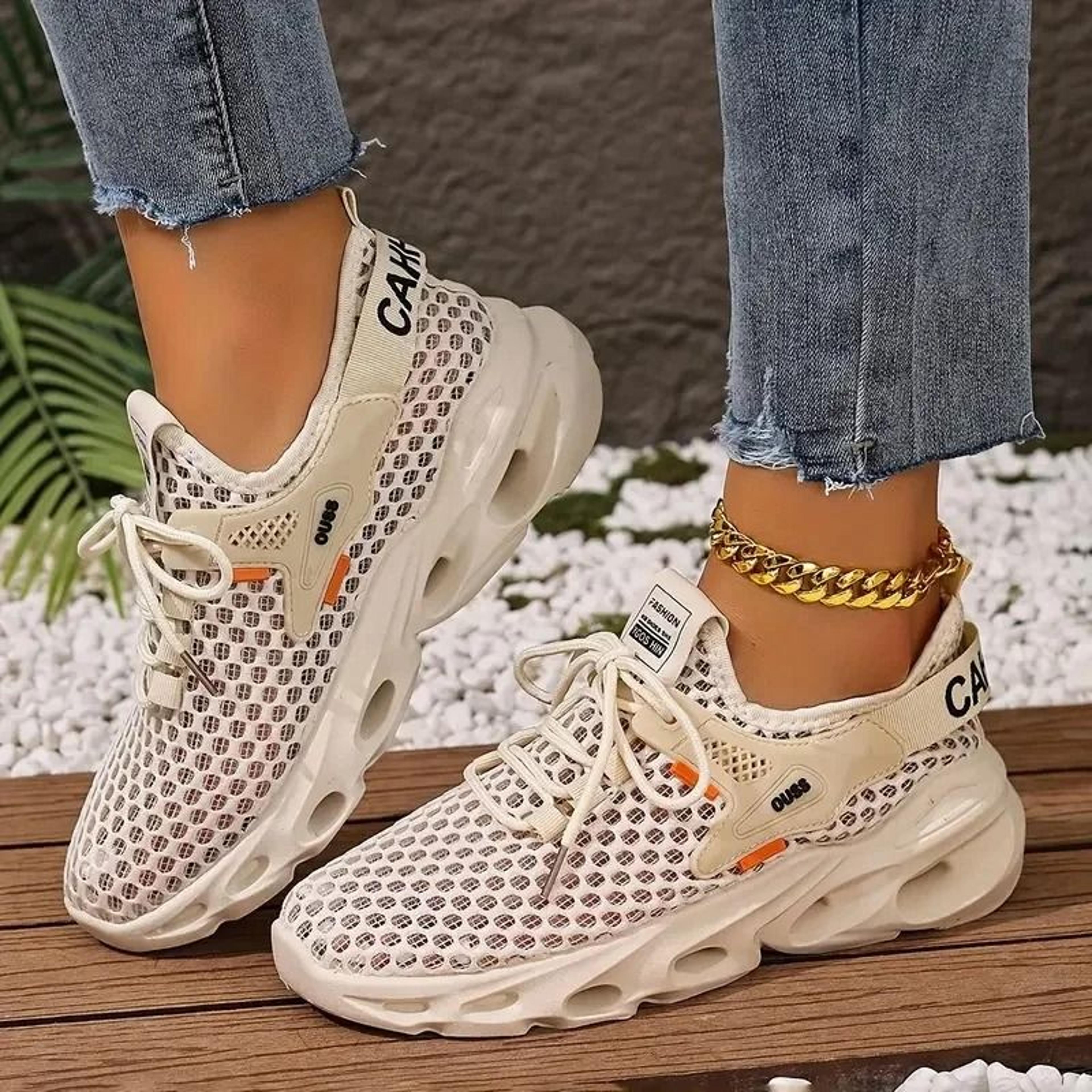 womens breathable mesh lace up sneakers lightweight walking shoes
