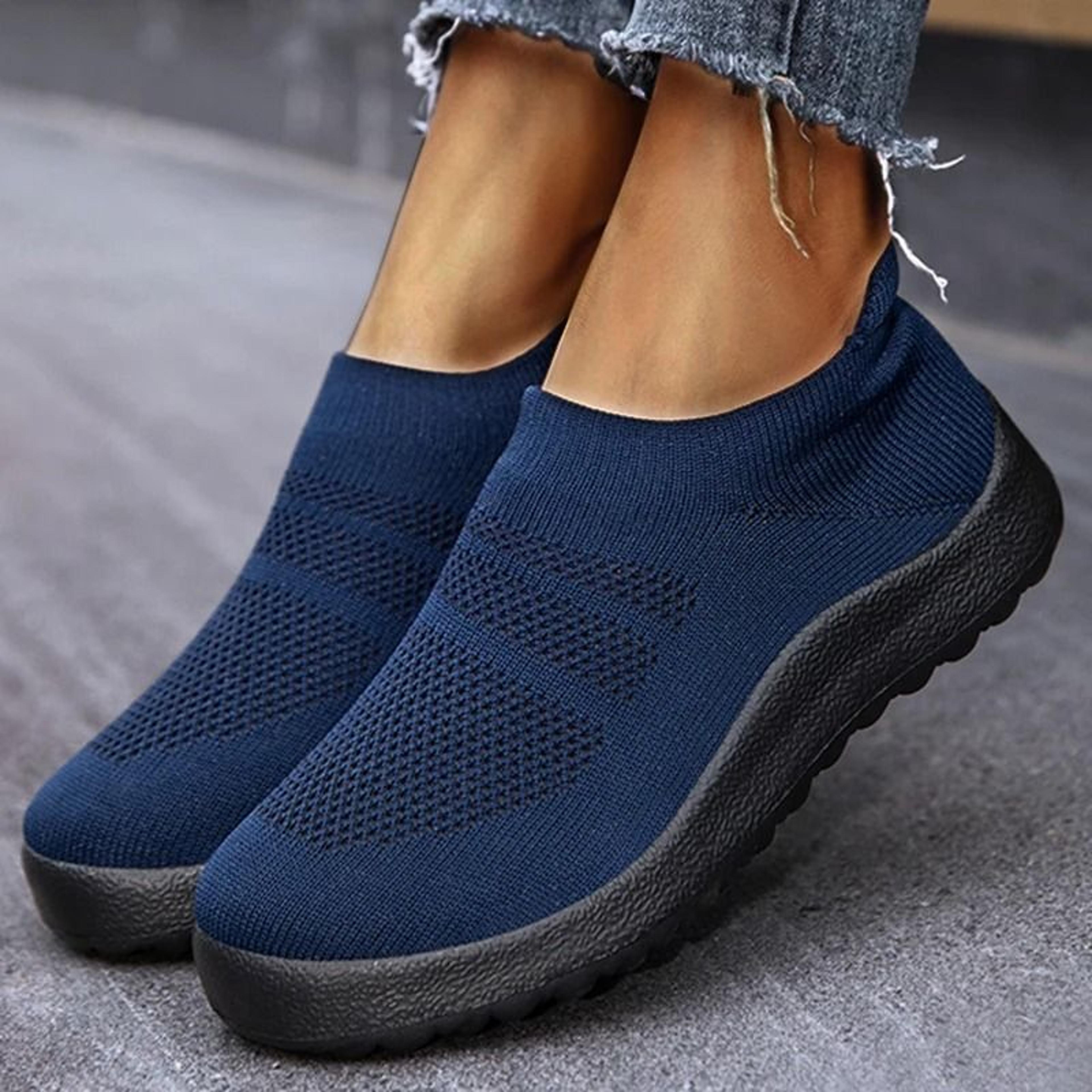 womens slip on sock sneakers breathable flat sole running shoes