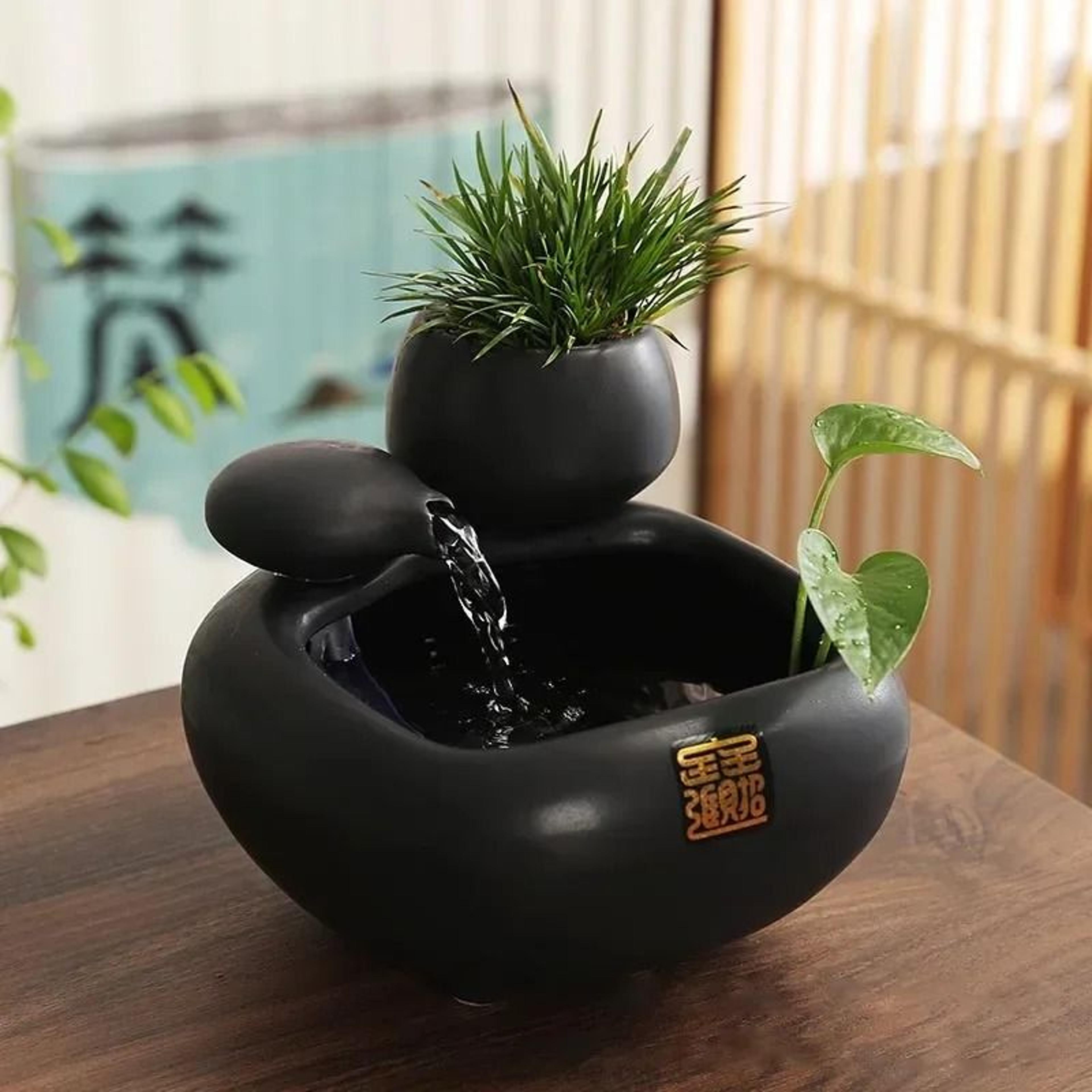 chinese style ceramic water ornament desktop decoration for living room tea table or office