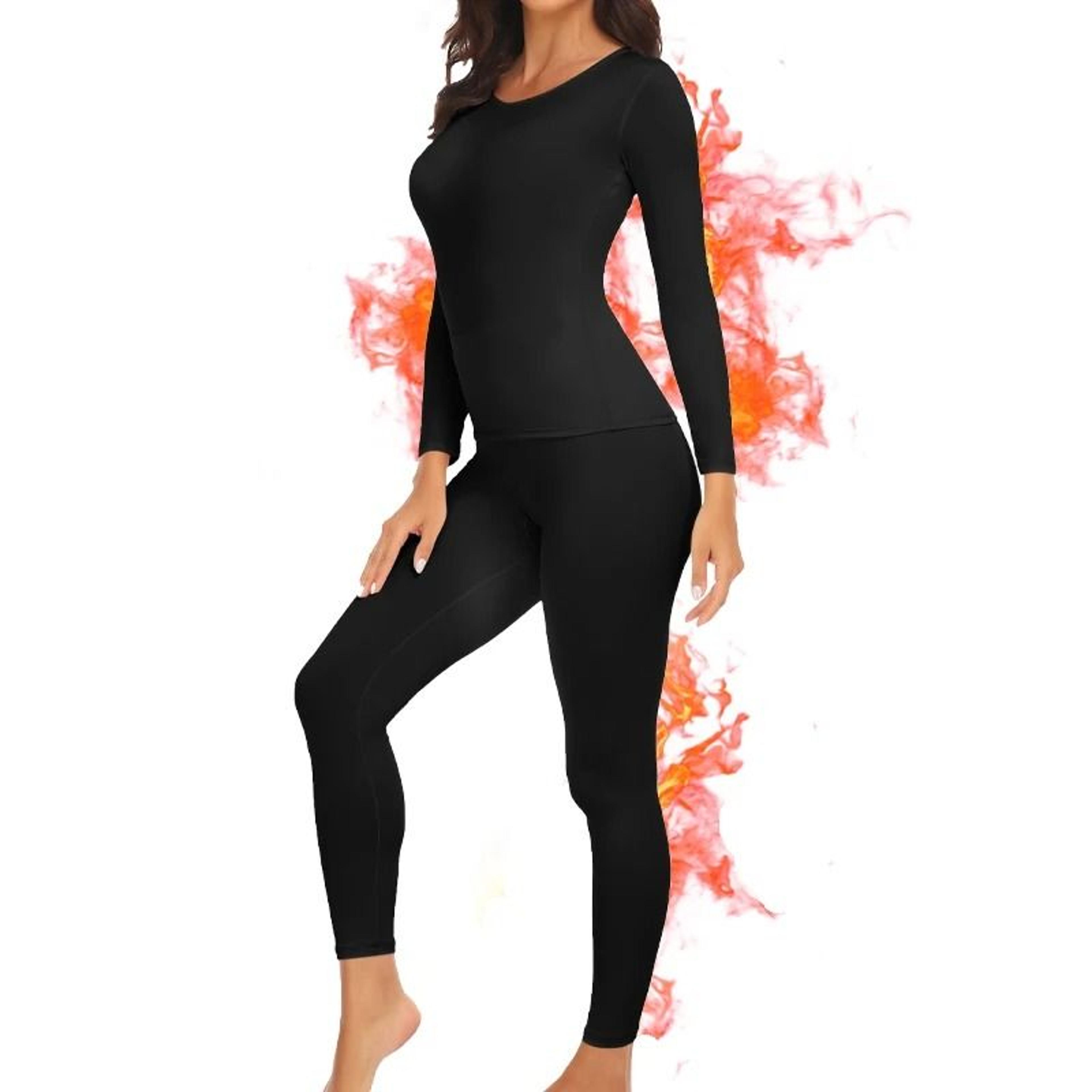 women thermal underwear set warm pajamas top and leggings
