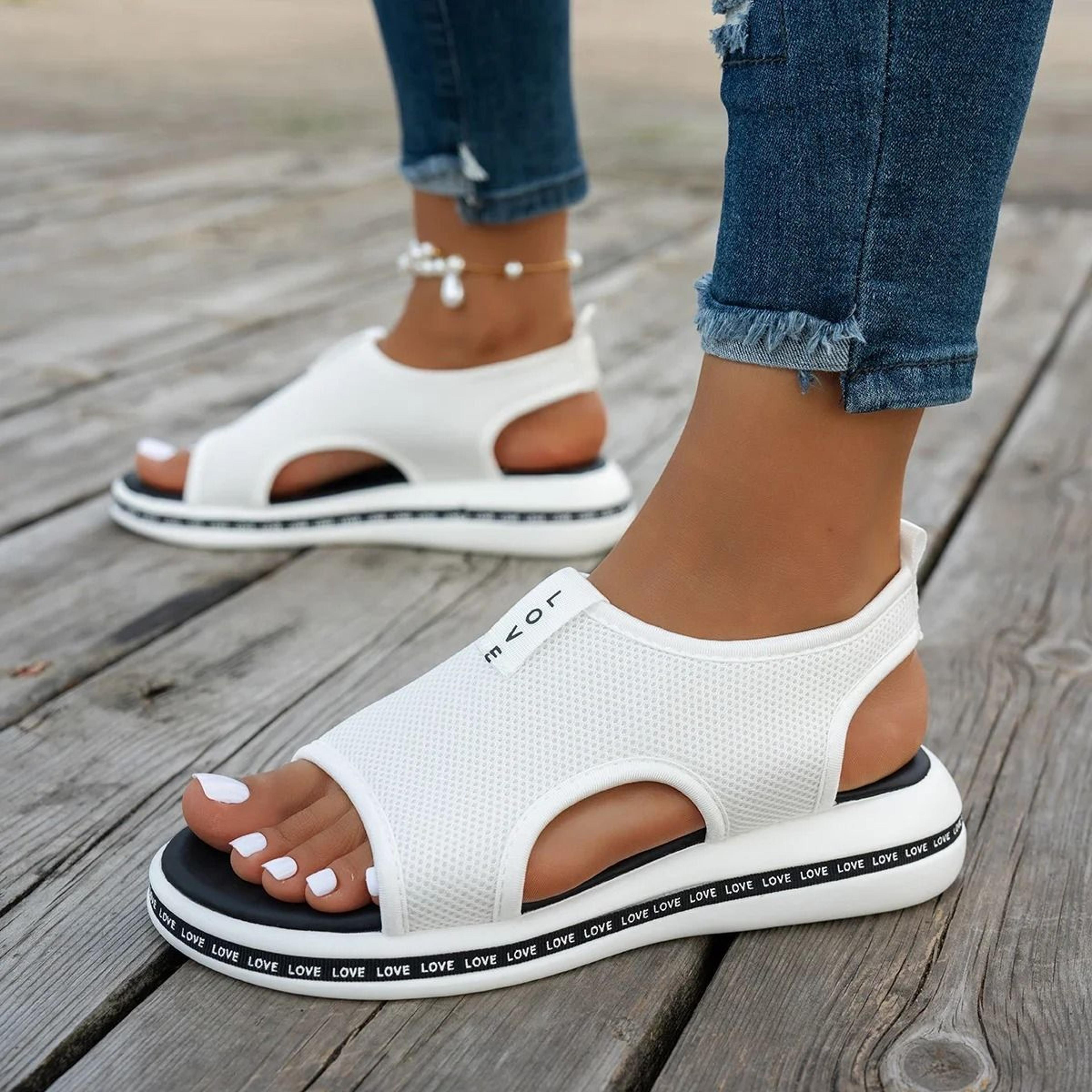 women mesh open toe platform sandals