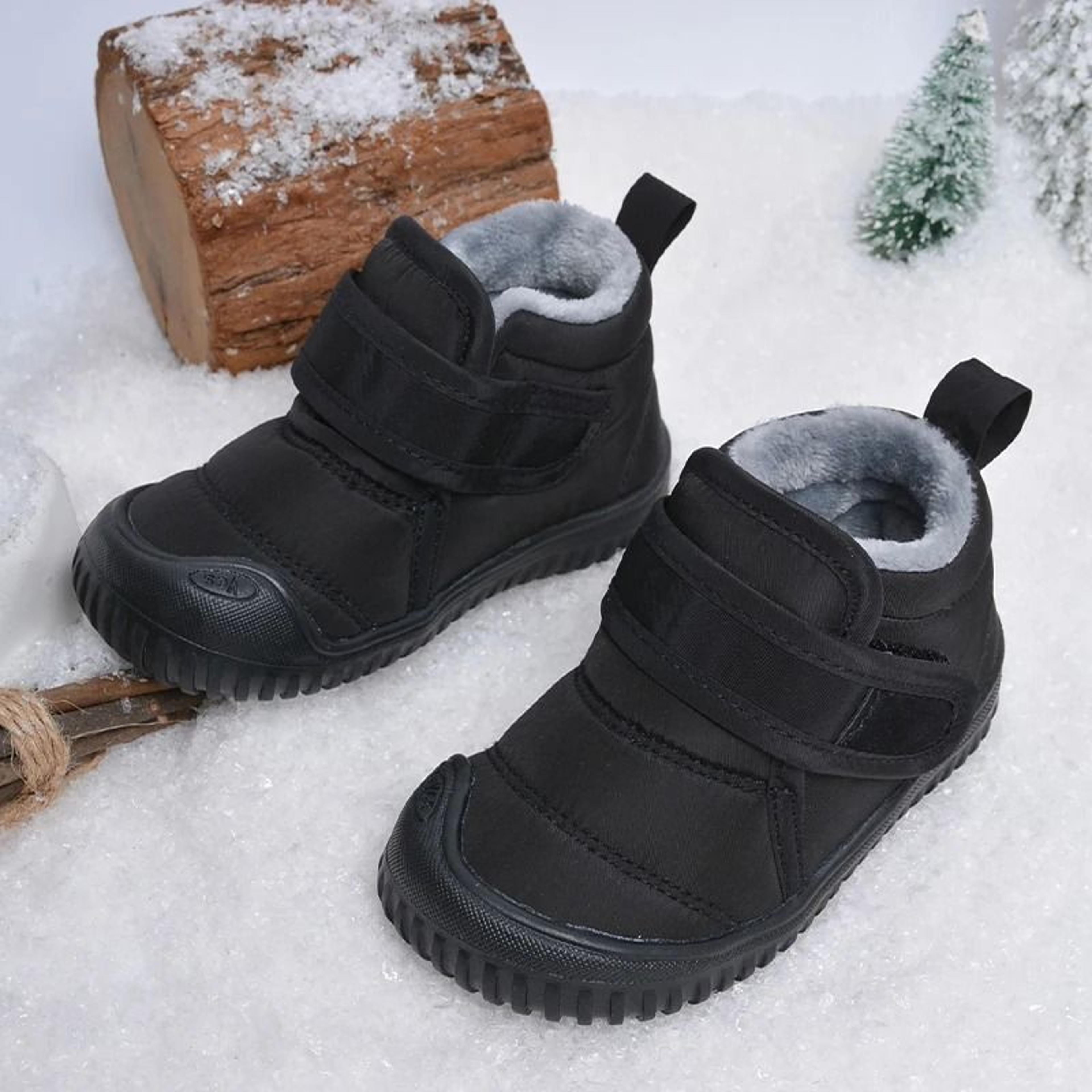 kids waterproof anti slip plush winter snow short boots