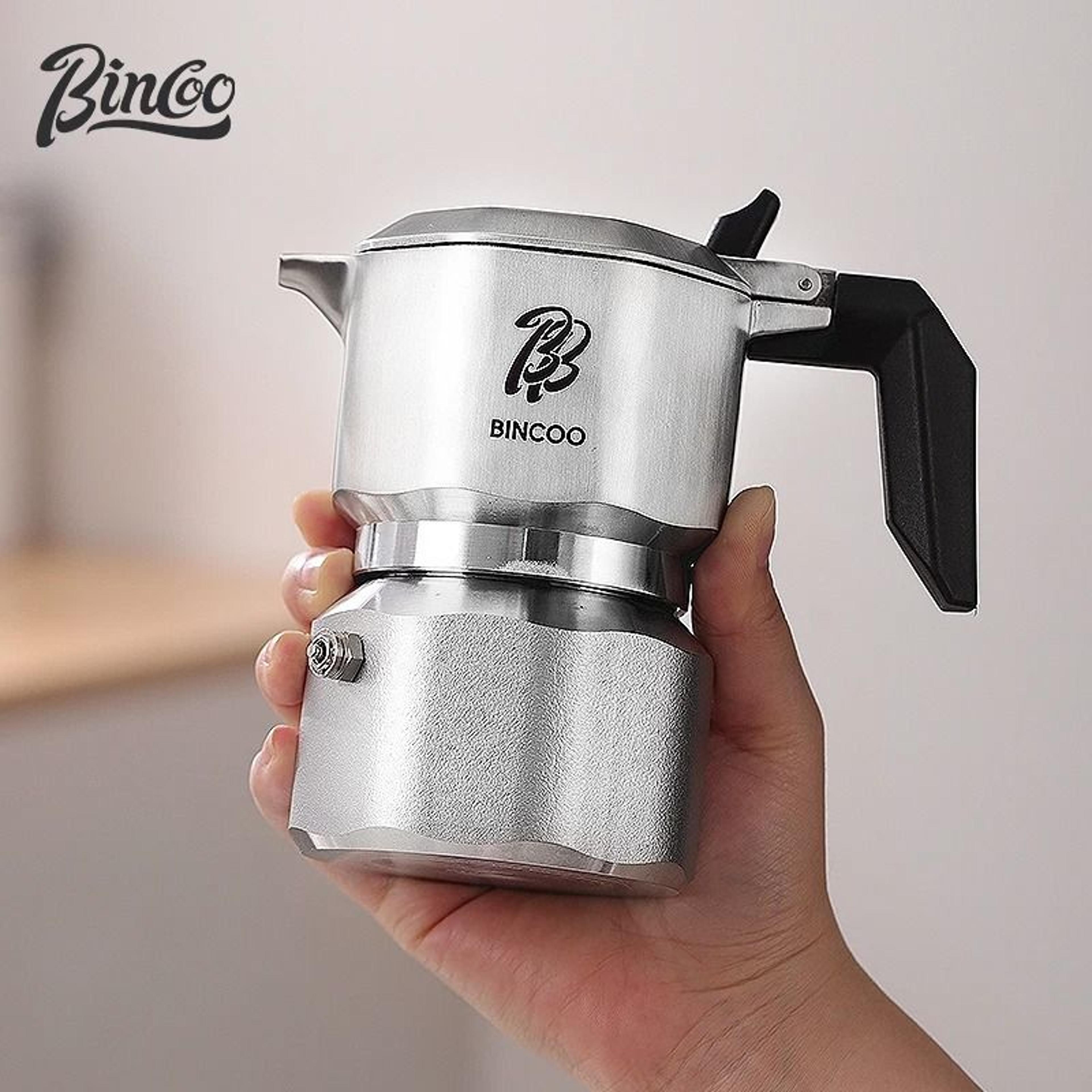 bincoo electric three-valve stainless steel mocha pot with ceramic heating base