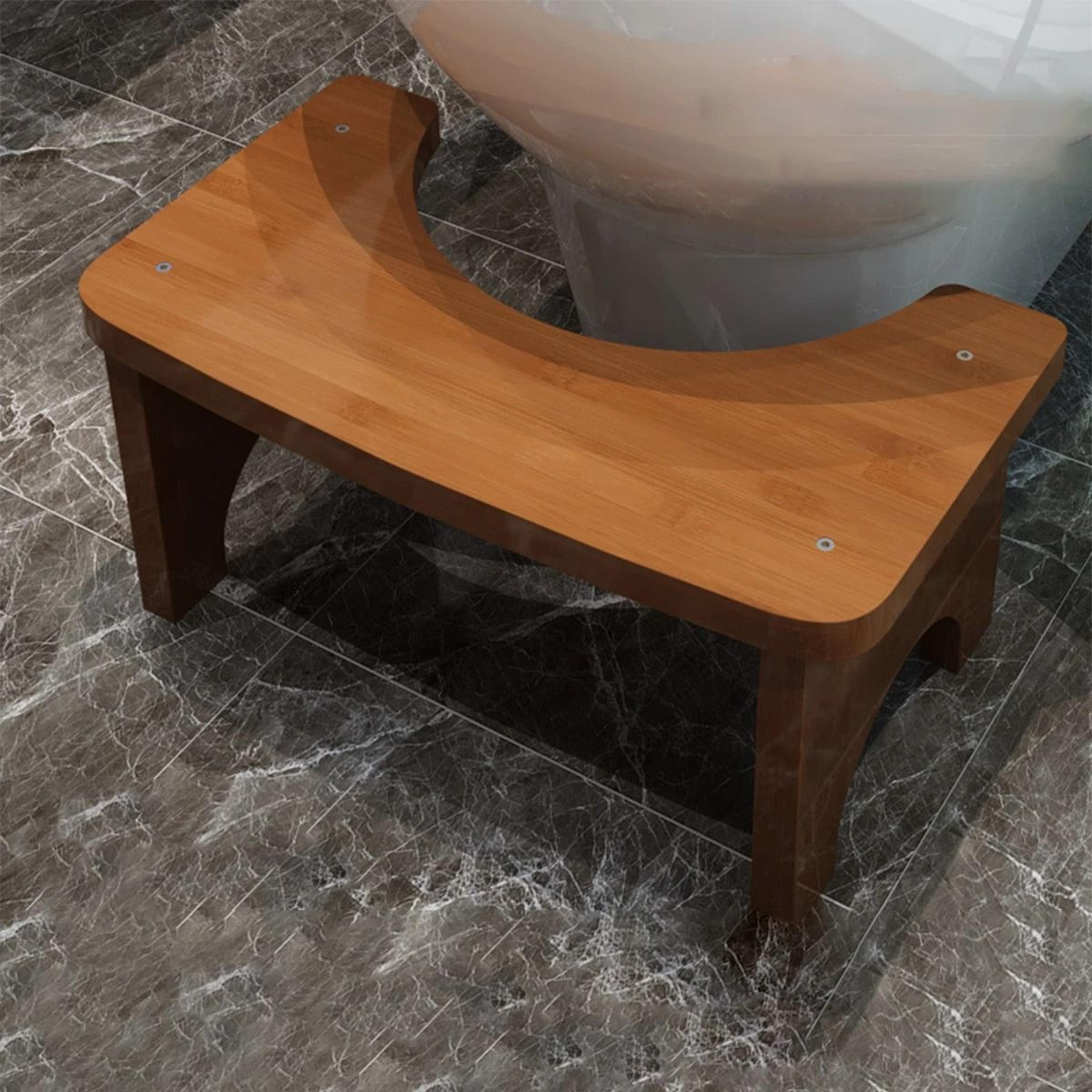 sturdy portable bamboo toilet squat stool for adults wide and stable bathroom potty stool easy to use and clean portable