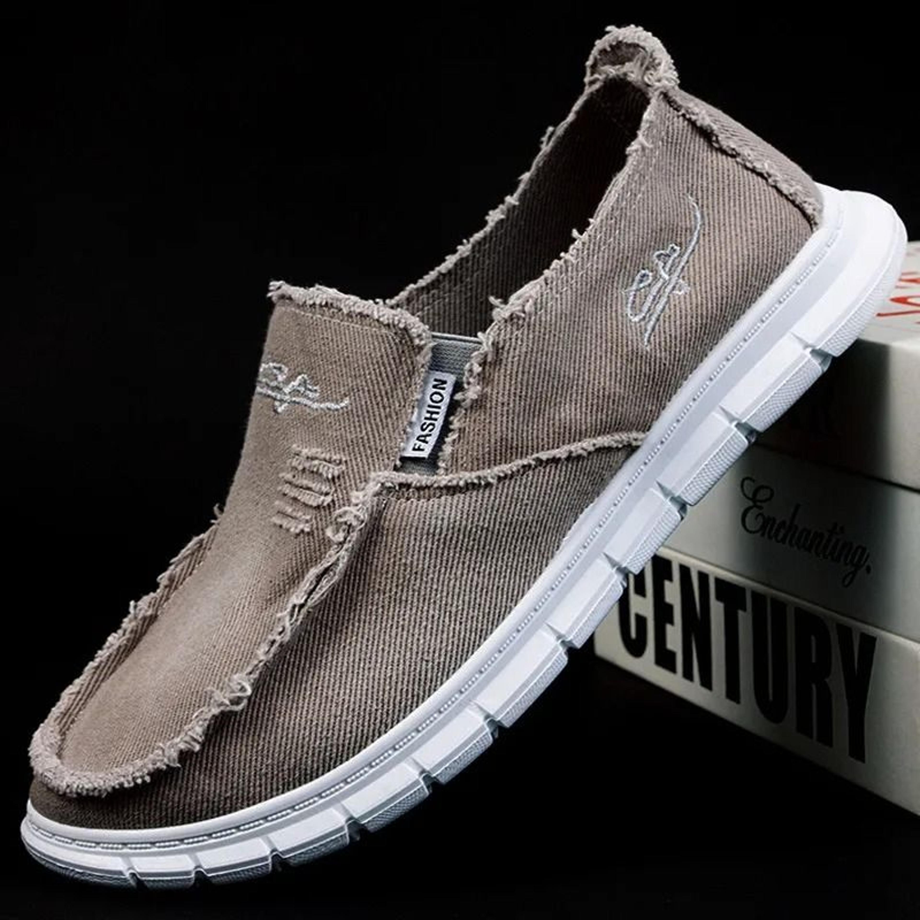 mens washed fabric casual canvas shoes anti slip and wear resistant driving shoes