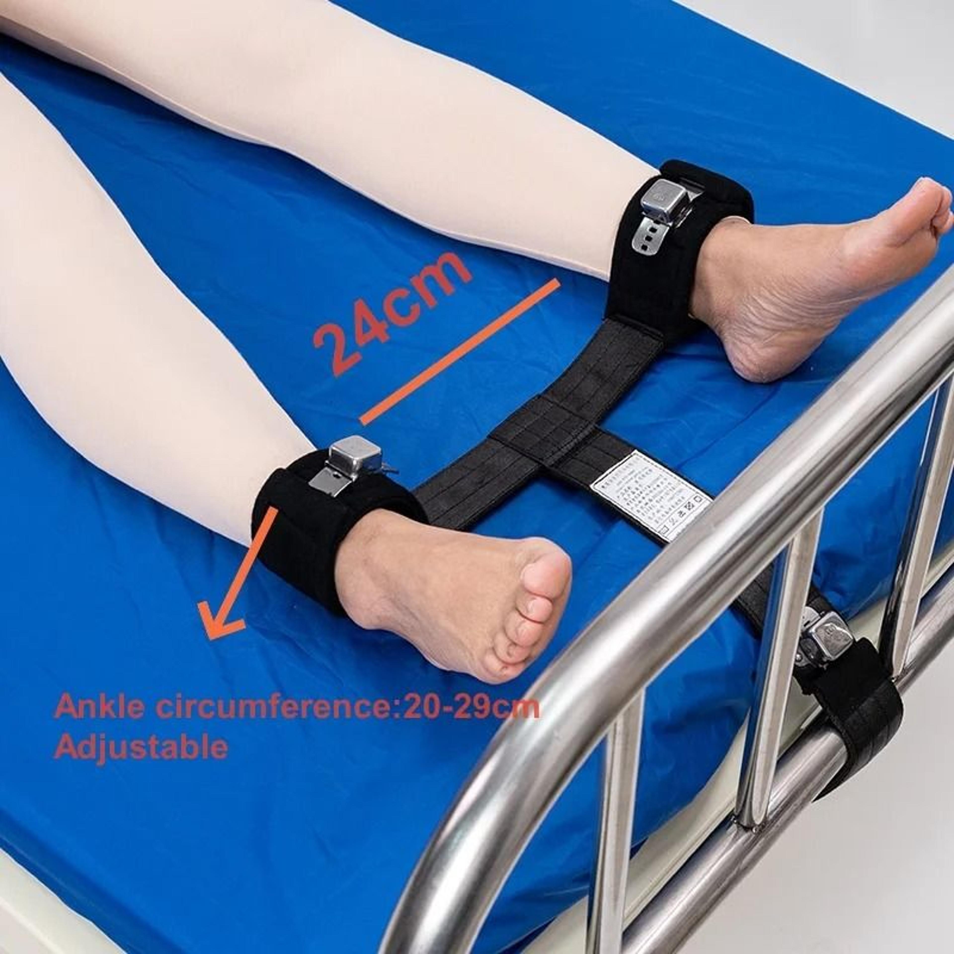 feet magnetic restraint strap t shaped for patient restless on bed binding healthcare black