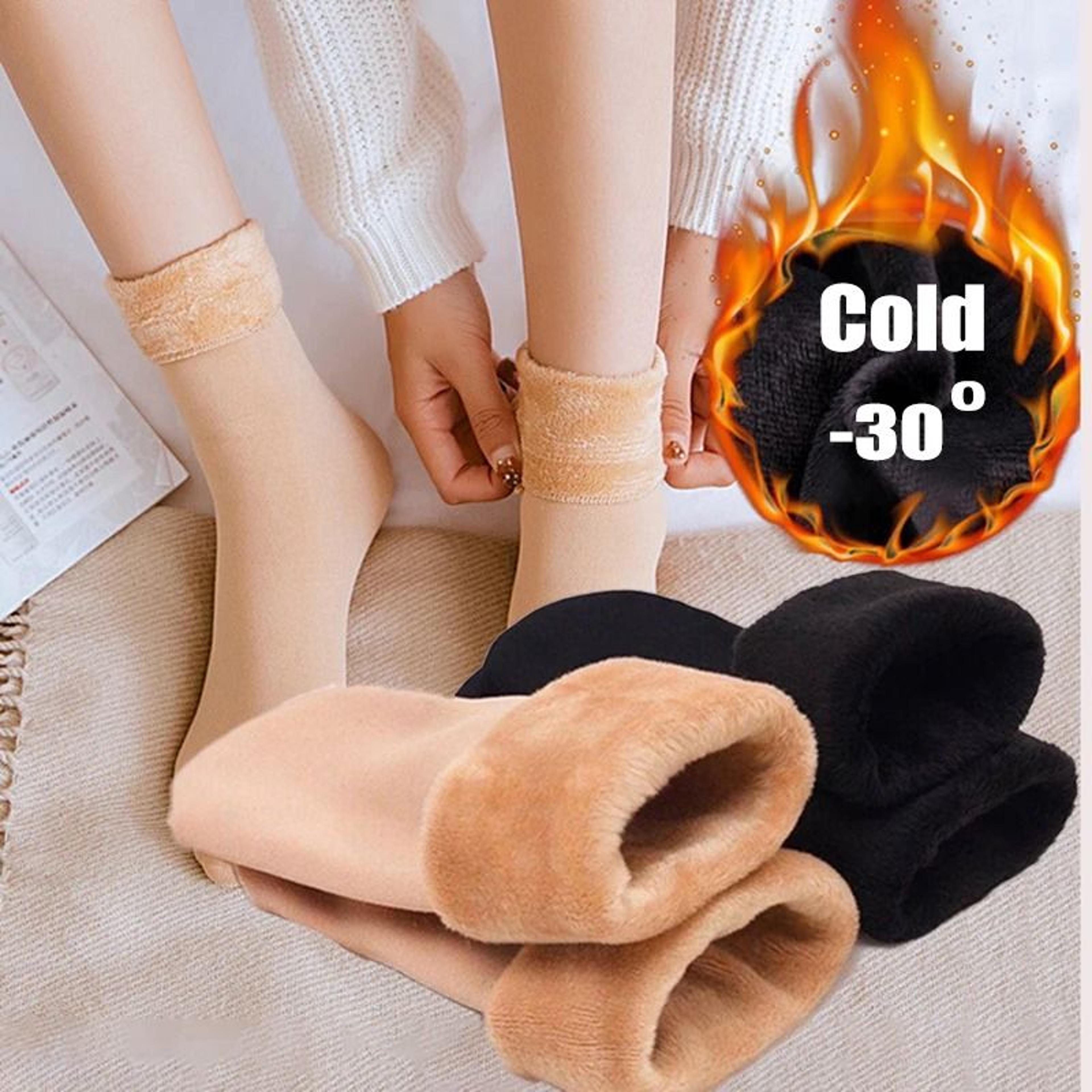 winter velvet-lined thick snow socks for men & women harajuku kawaii style
