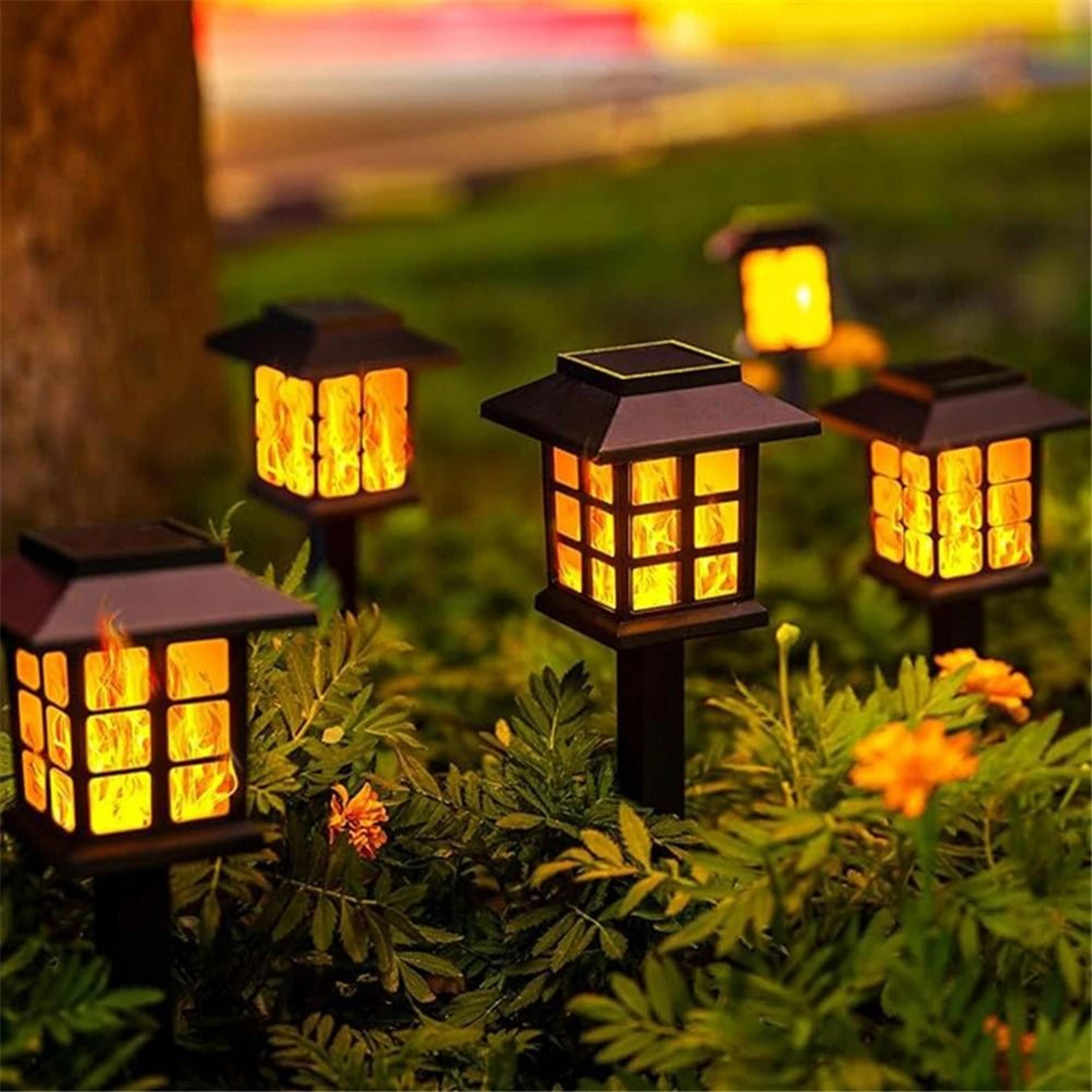 solar flame torch lights with flickering led waterproof outdoor garden path and patio lamps