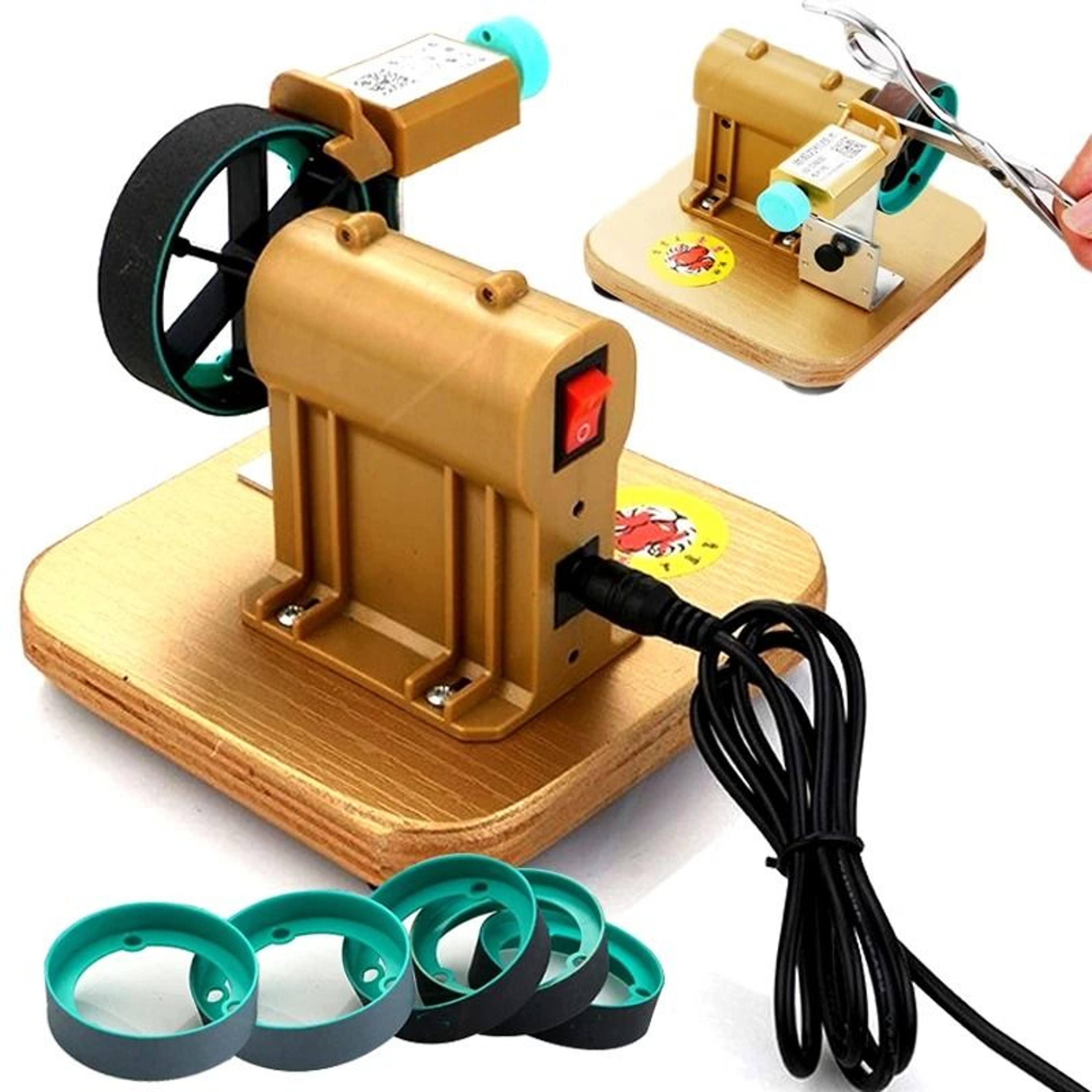 fully automatic 18w shear sharpener with sanding rings for hair and tailor scissors