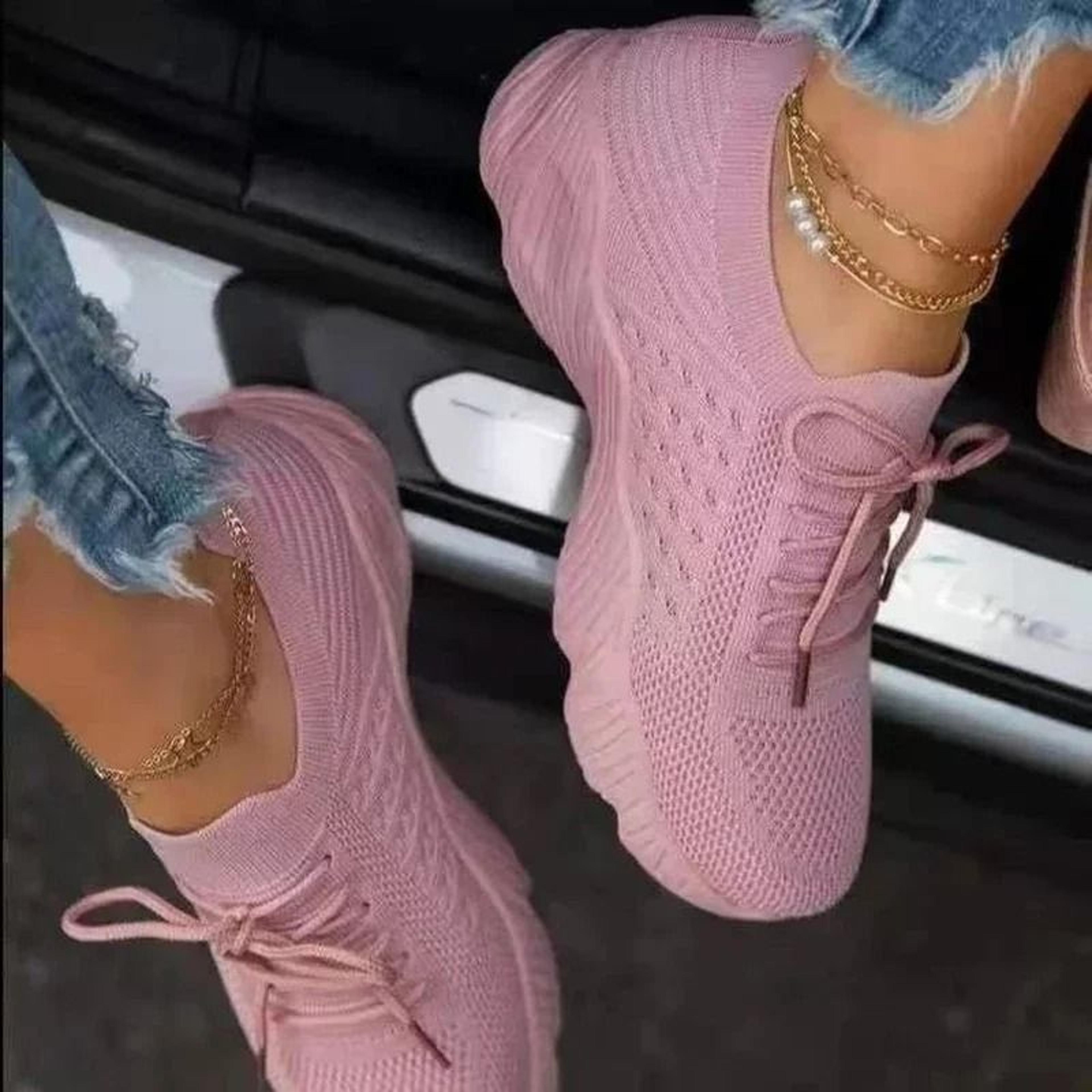 womens mesh breathable casual lace up platform sneakers plus size