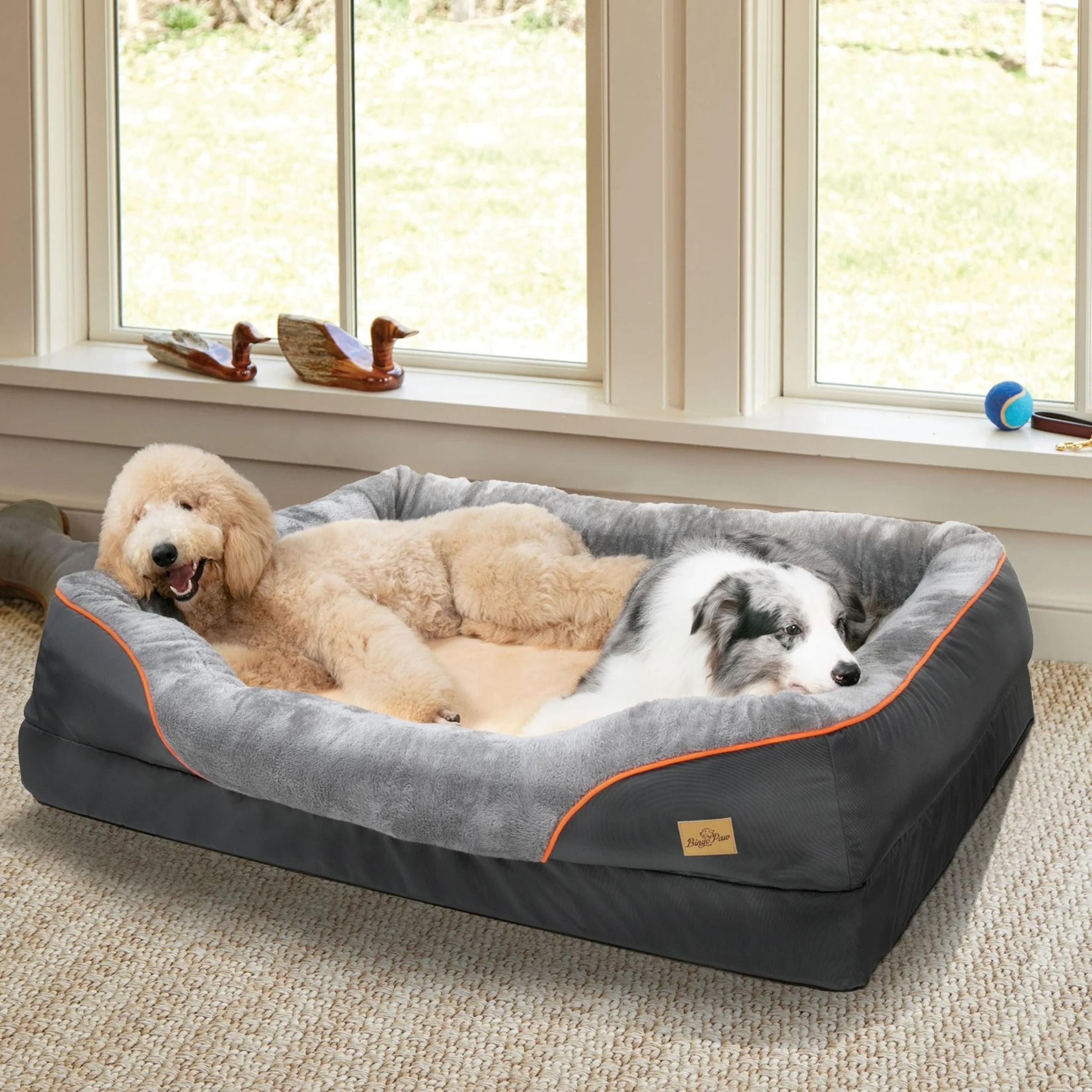 large dog bed soft anti allergy fleece with removable washable cover and waterproof design