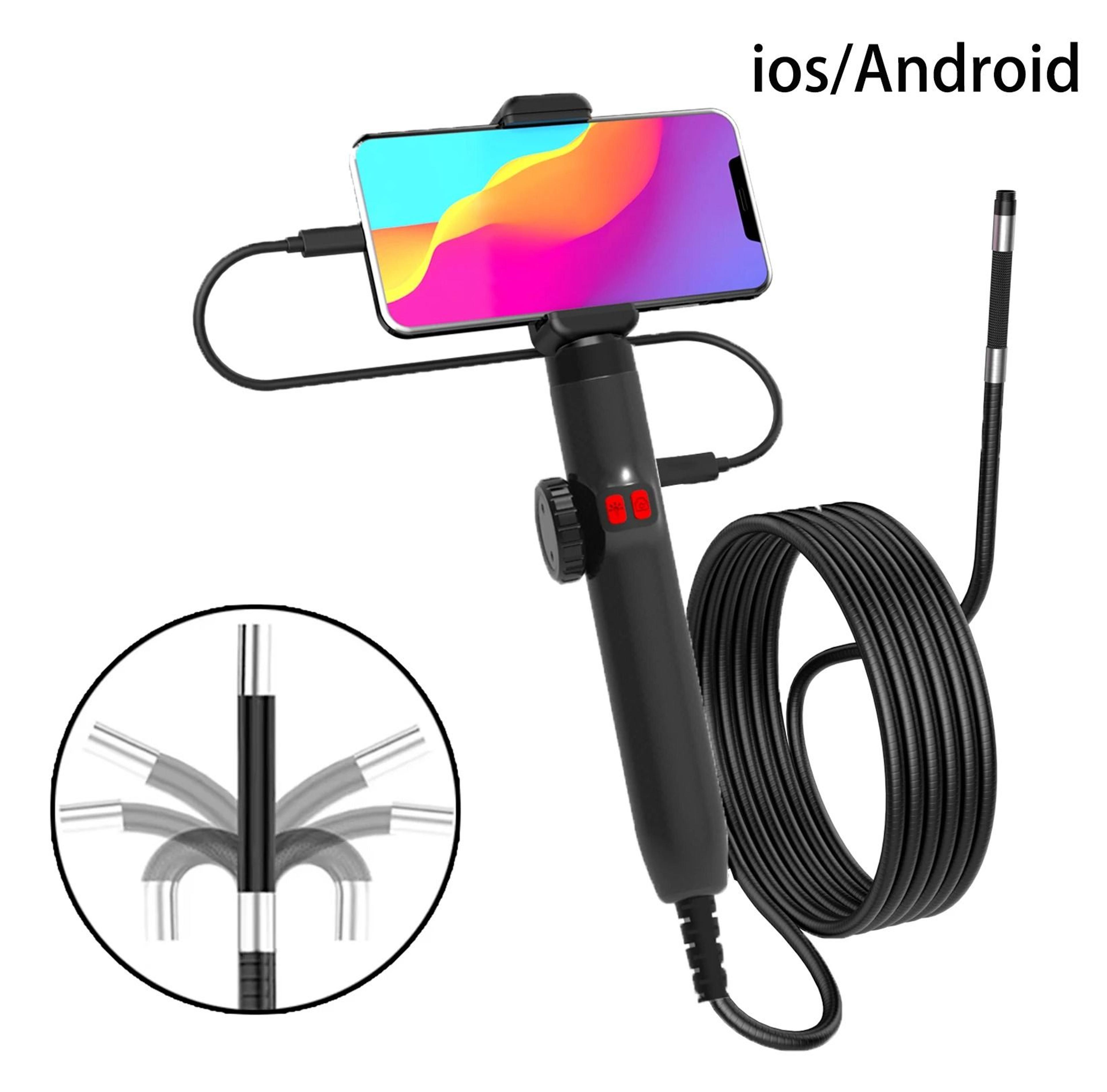 two way 360 articulating borescope 1080p waterproof endoscope with light and phone connection