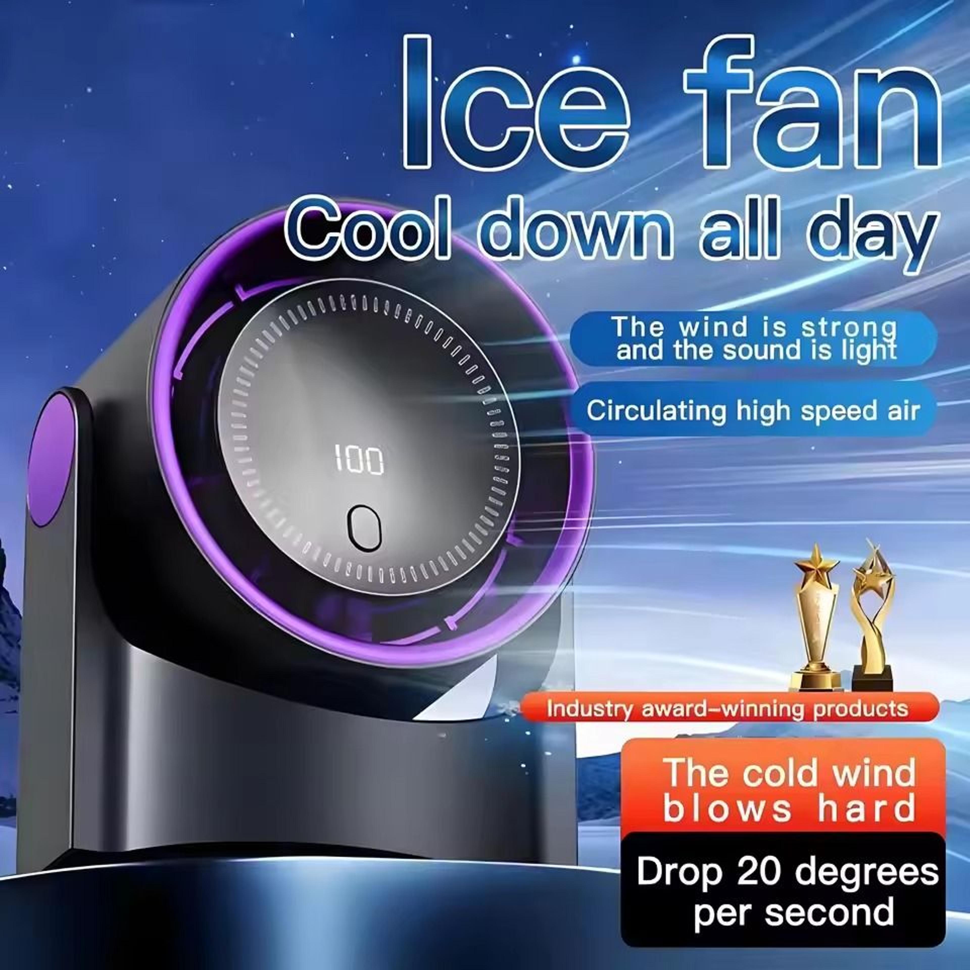 mijia 100 level bladeless portable fan with usb charging and digital display