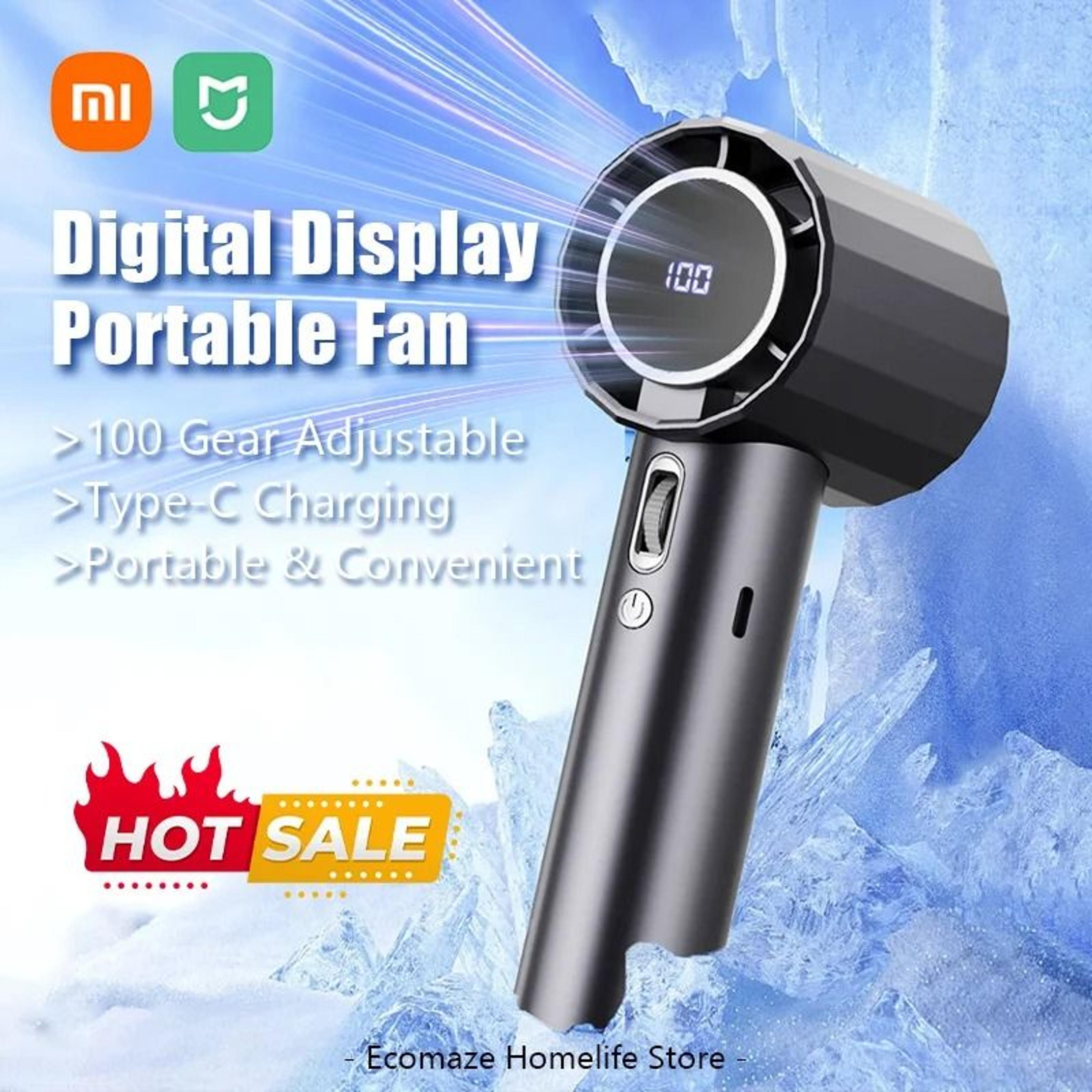 xiaomi handheld fan rechargeable portable cooling fan with type c charging